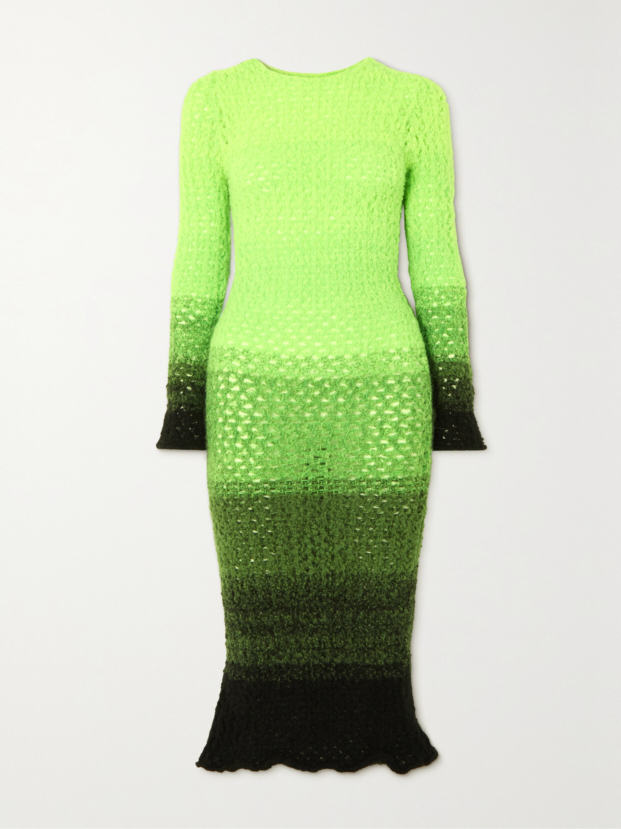 Agr Ombré Cotton-blend Midi Dress In Green