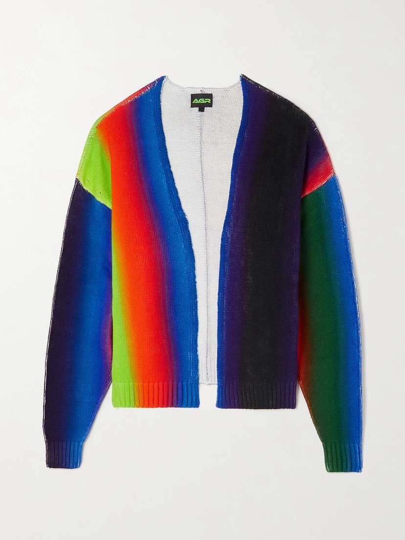 AGR Striped Cotton Cardigan -  - x large