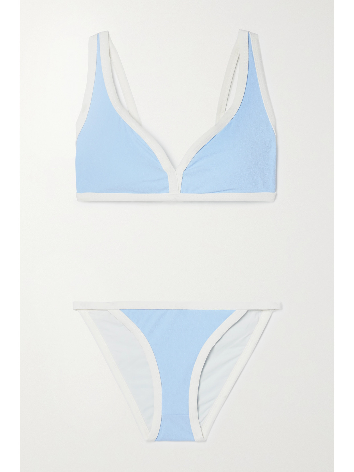 Lisa Marie Fernandez Maria Stretch-crepe Bikini In Navy Crepe Wcream