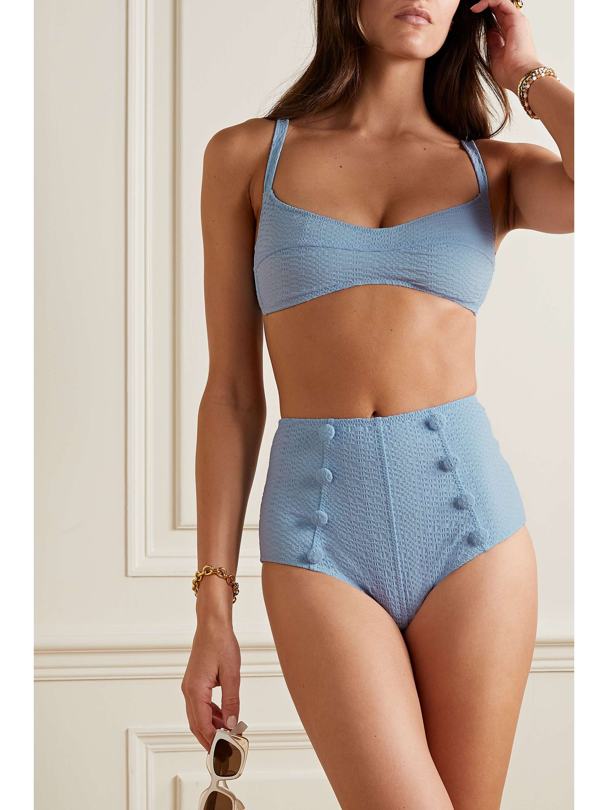 LISA MARIE FERNANDEZ Seersucker balconette bikini