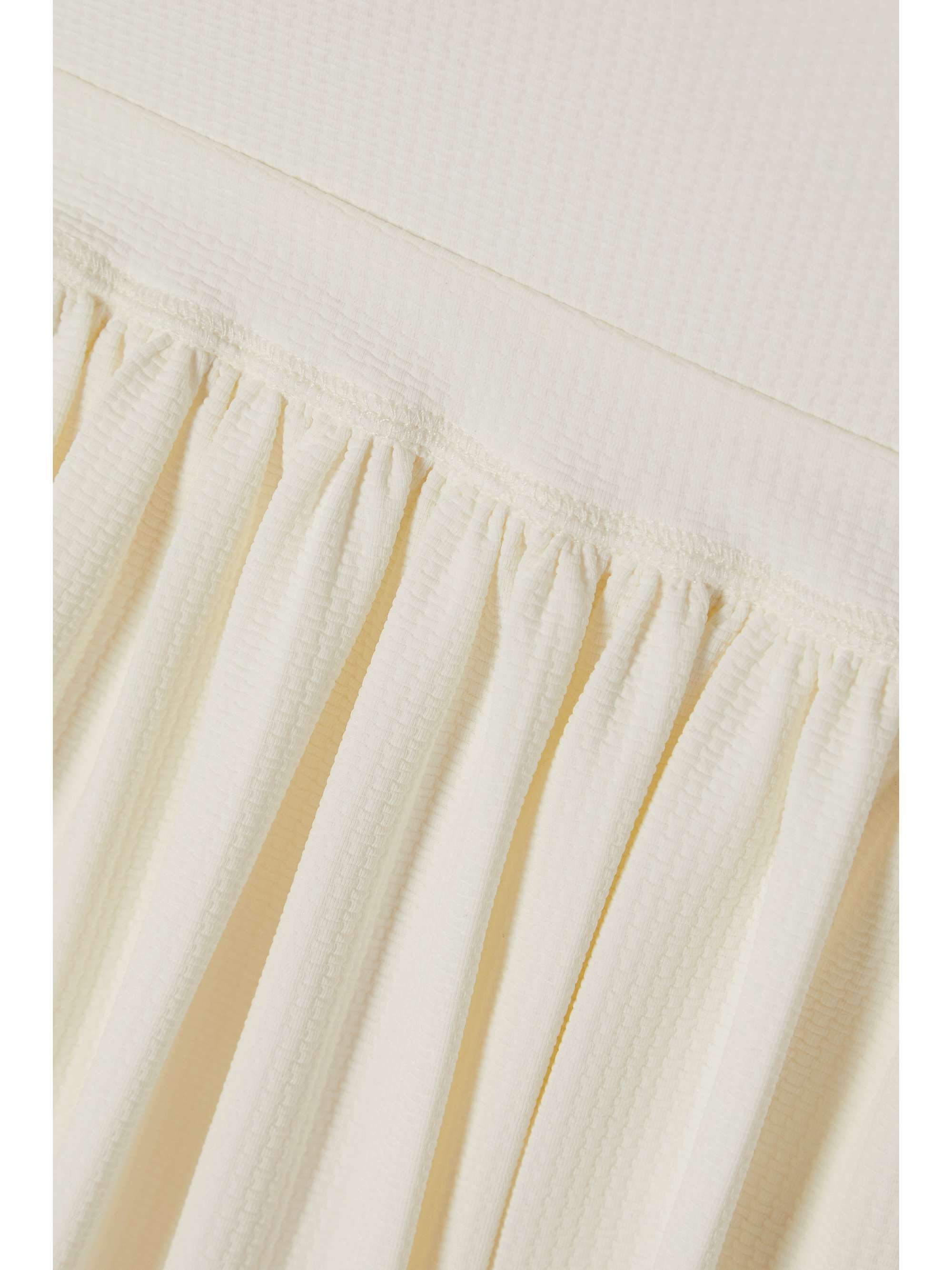 MARYSIA Doris pleated stretch-seersucker tennis dress