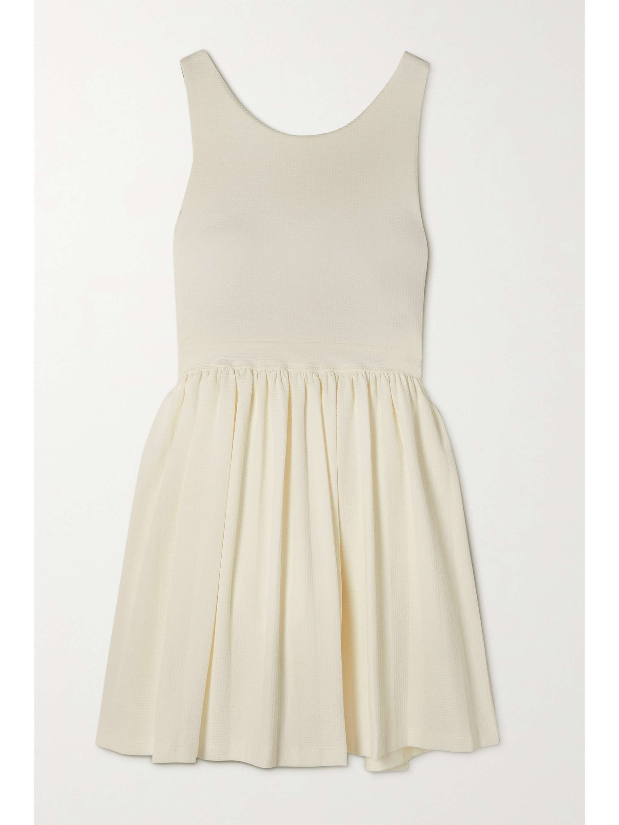 MARYSIA Doris pleated stretch-seersucker tennis dress | NET-A-PORTER