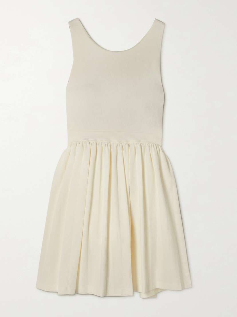 Marysia Doris Pleated Stretch-seersucker Tennis Dress