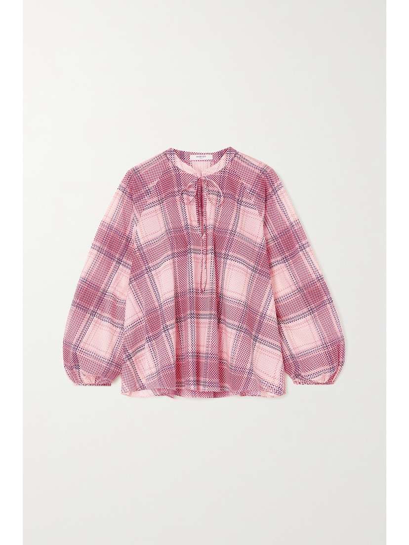 Marysia Palm Desert Checked Cotton-voile Blouse