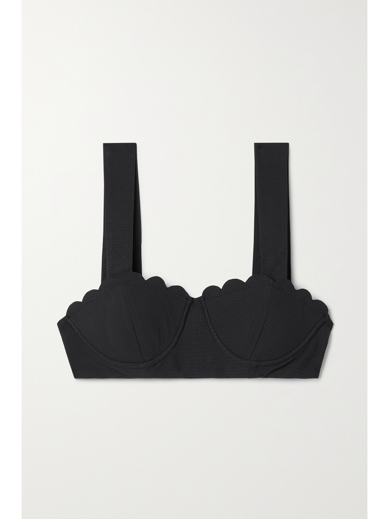 MARYSIA NORTH SCALLOPED STRETCH-CREPE UNDERWIRED BIKINI TOP