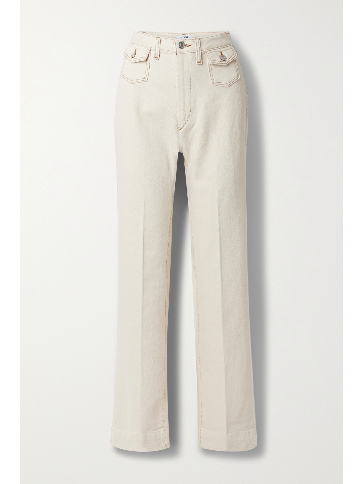 Re/done 70s High-rise Wide-leg Jeans In Ecru
