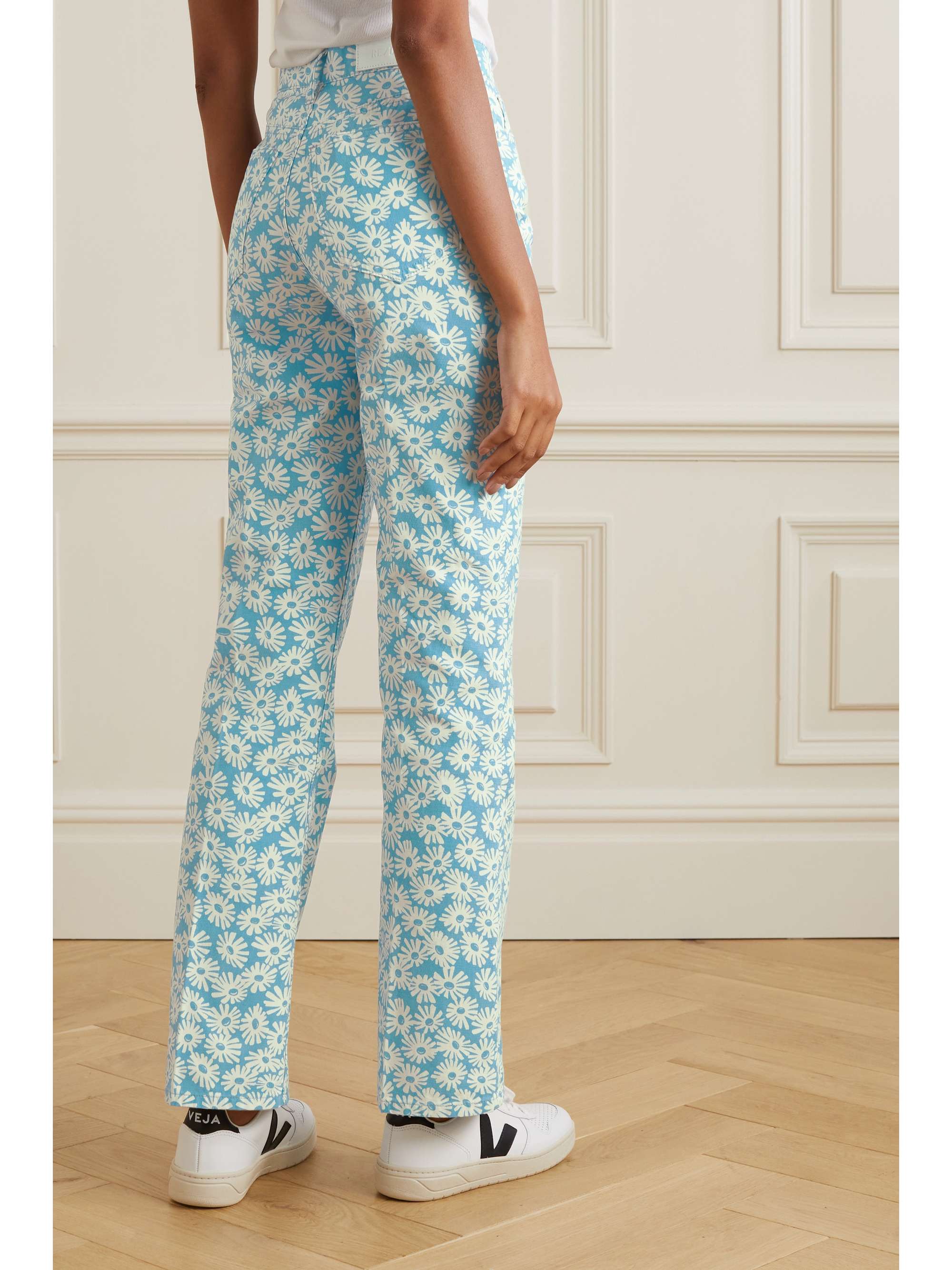 Blue 70s floral-print cotton-canvas 