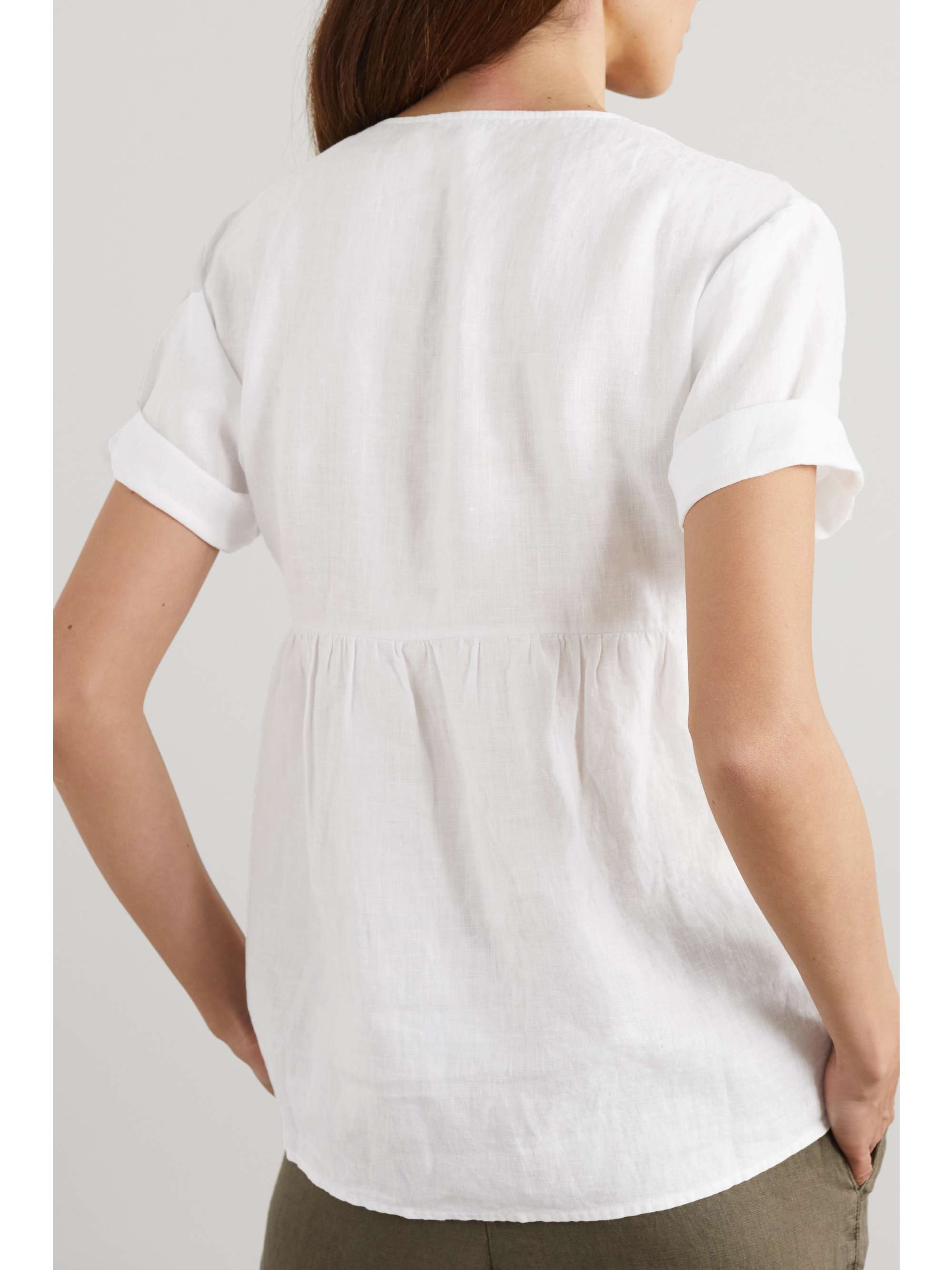 JAMES PERSE Gathered linen top