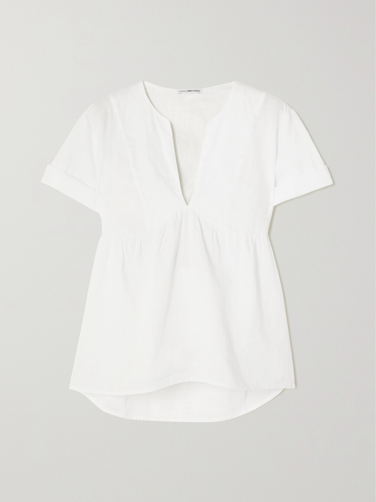 James Perse Gathered Linen Top