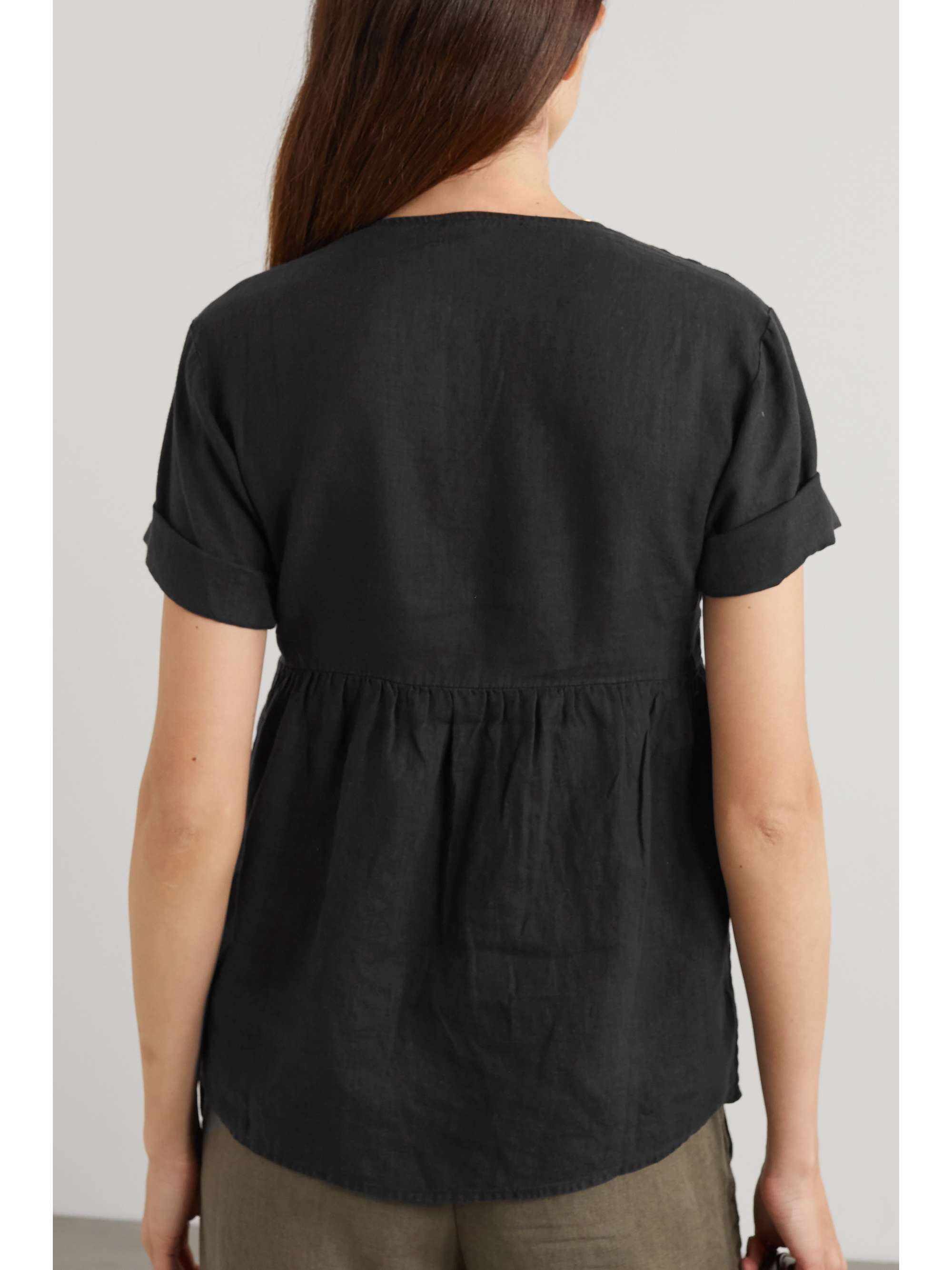JAMES PERSE Gathered linen top