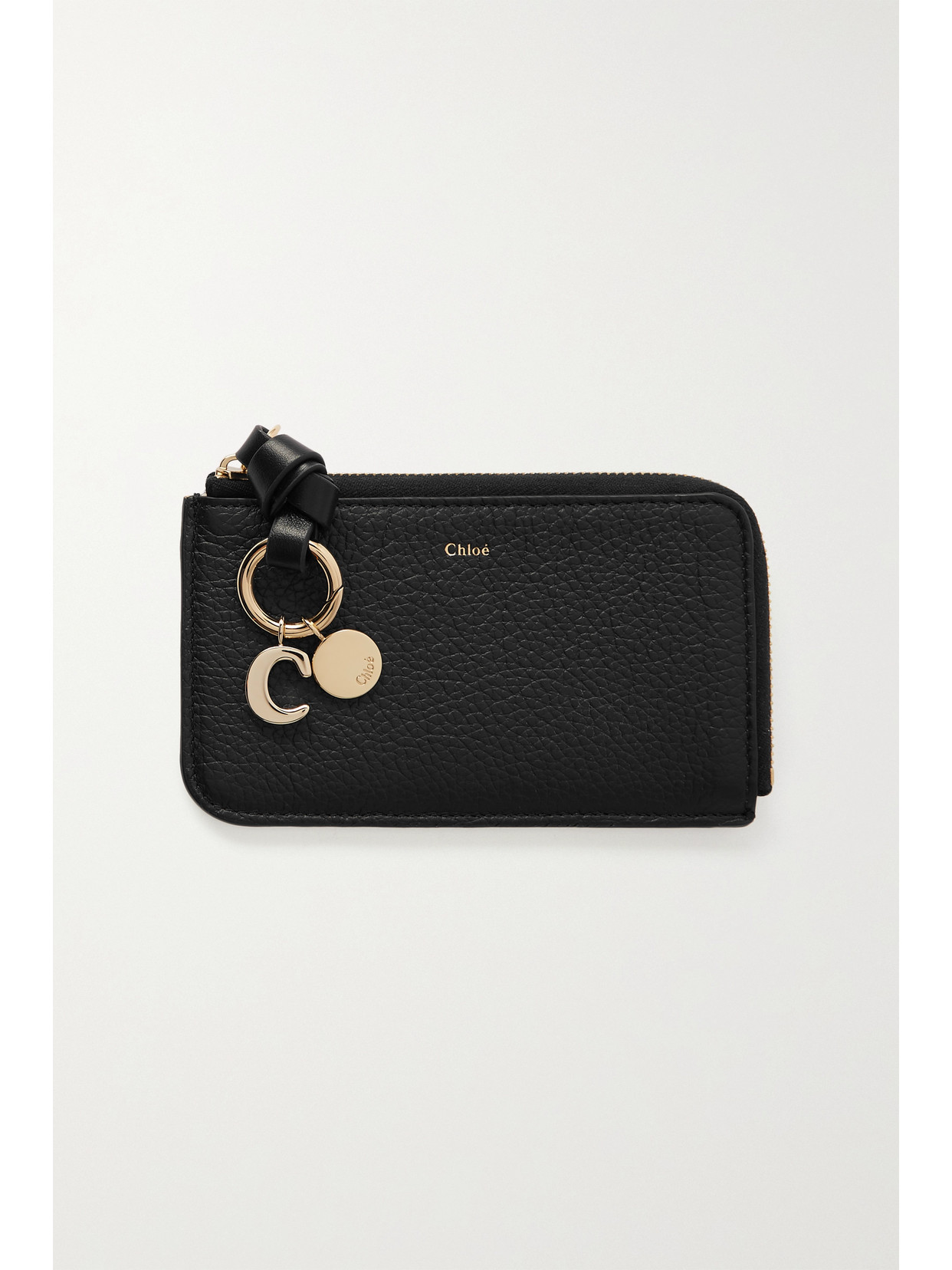 Chloé Alphabet Textured-leather Wallet In Black