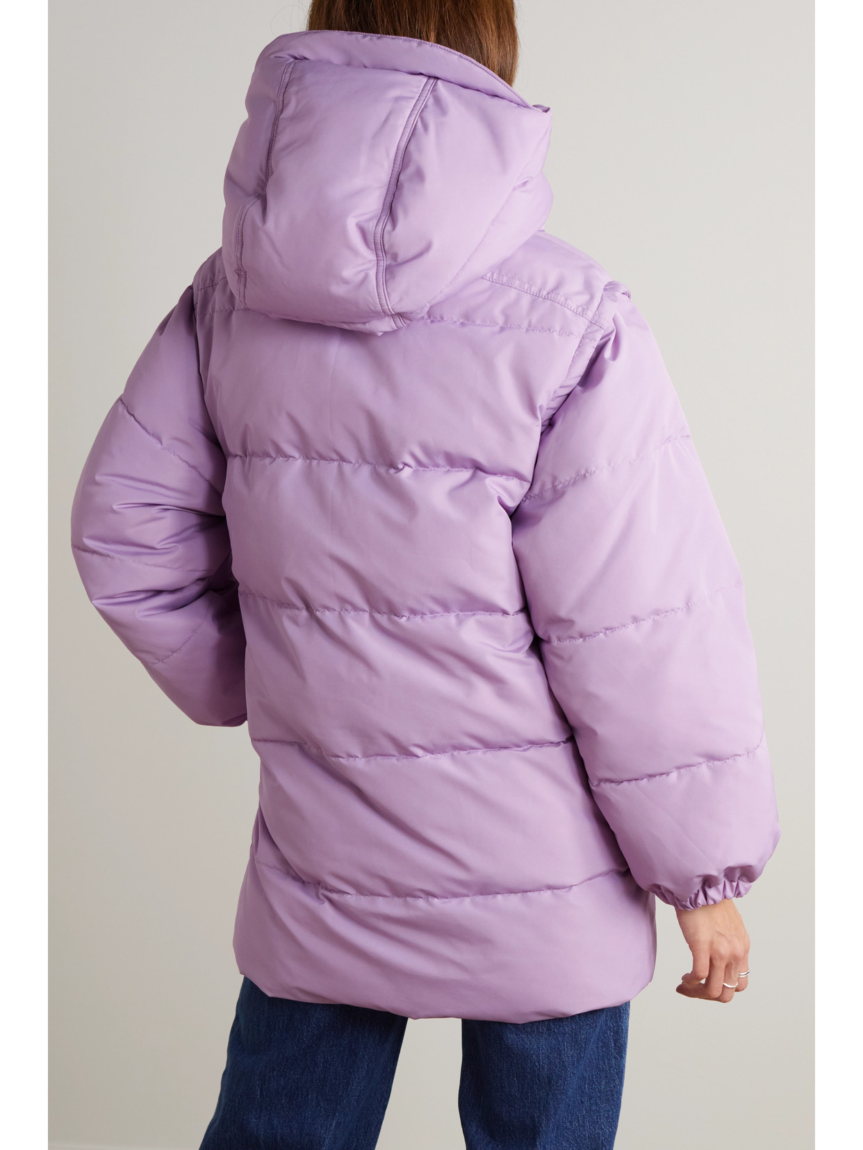 Convertible Hooded Quilted Recycled-Shell Parka