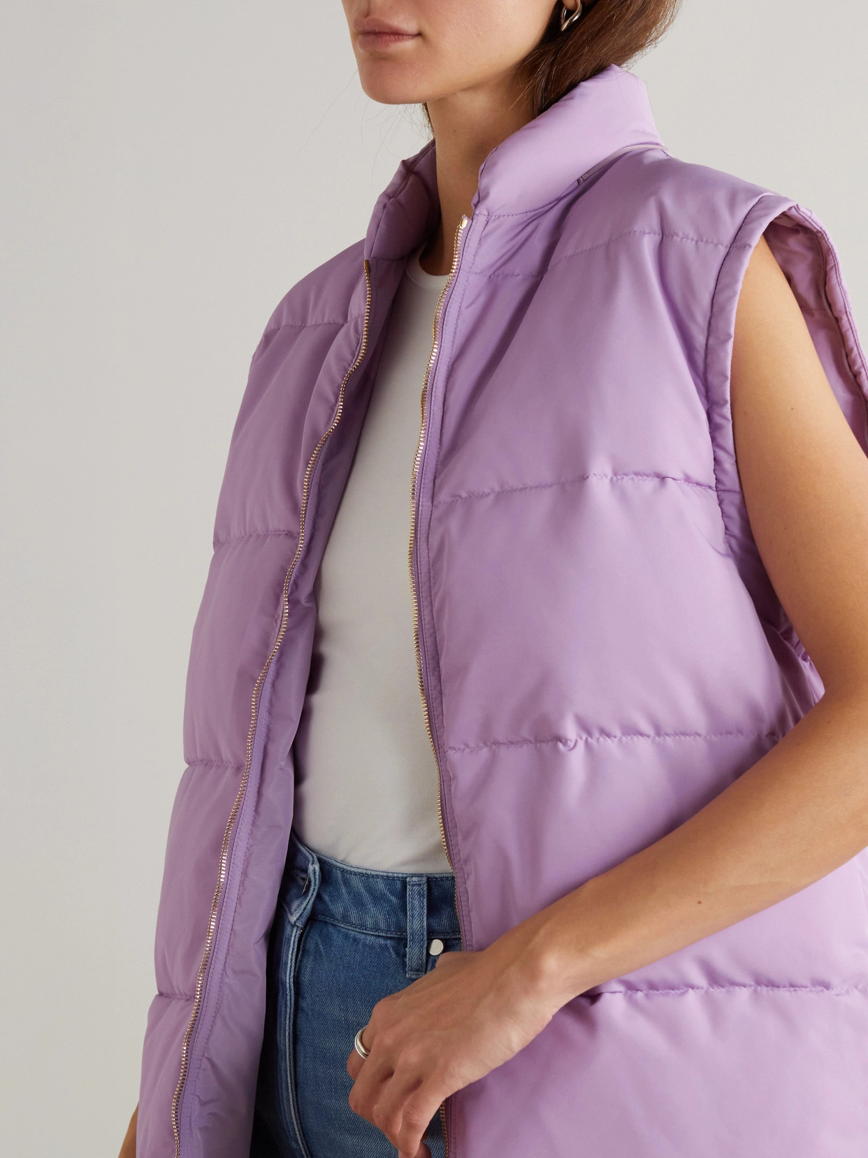 Convertible Hooded Quilted Recycled-Shell Parka