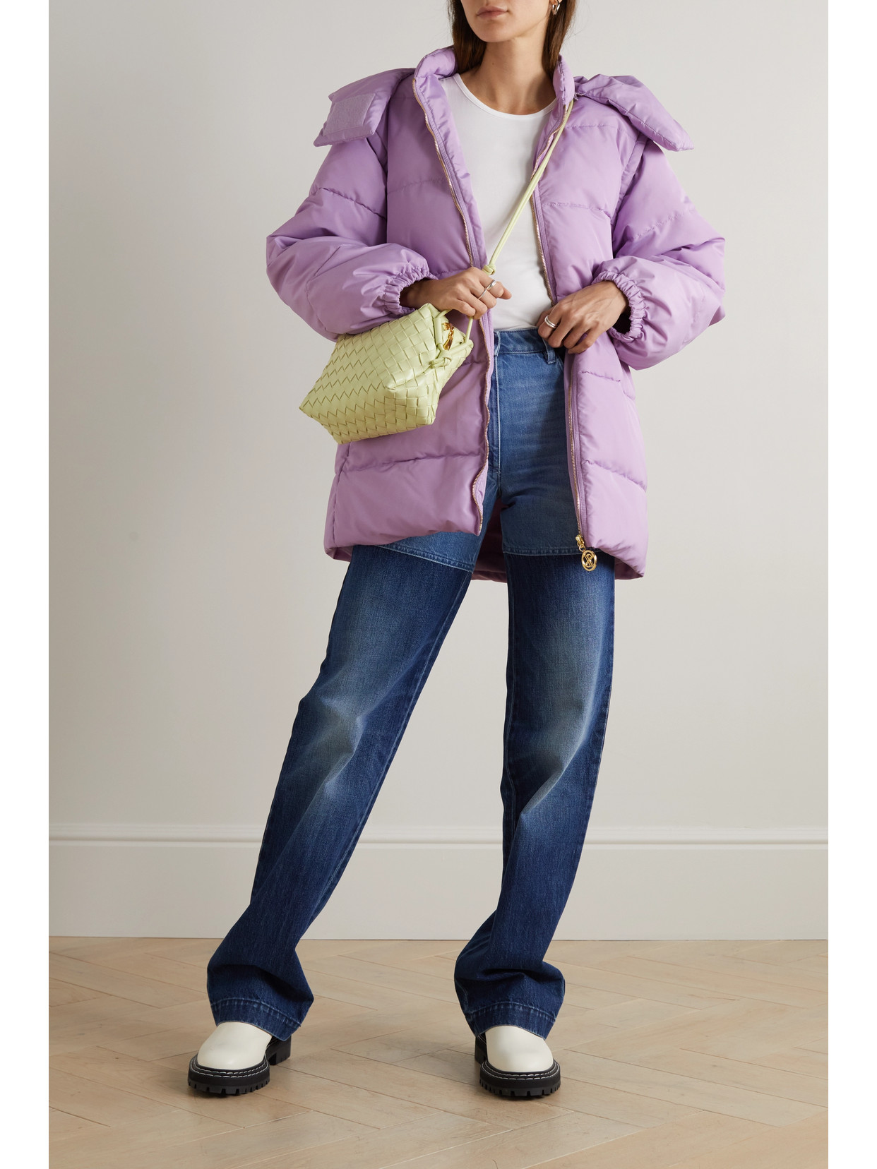 Convertible Hooded Quilted Recycled-Shell Parka
