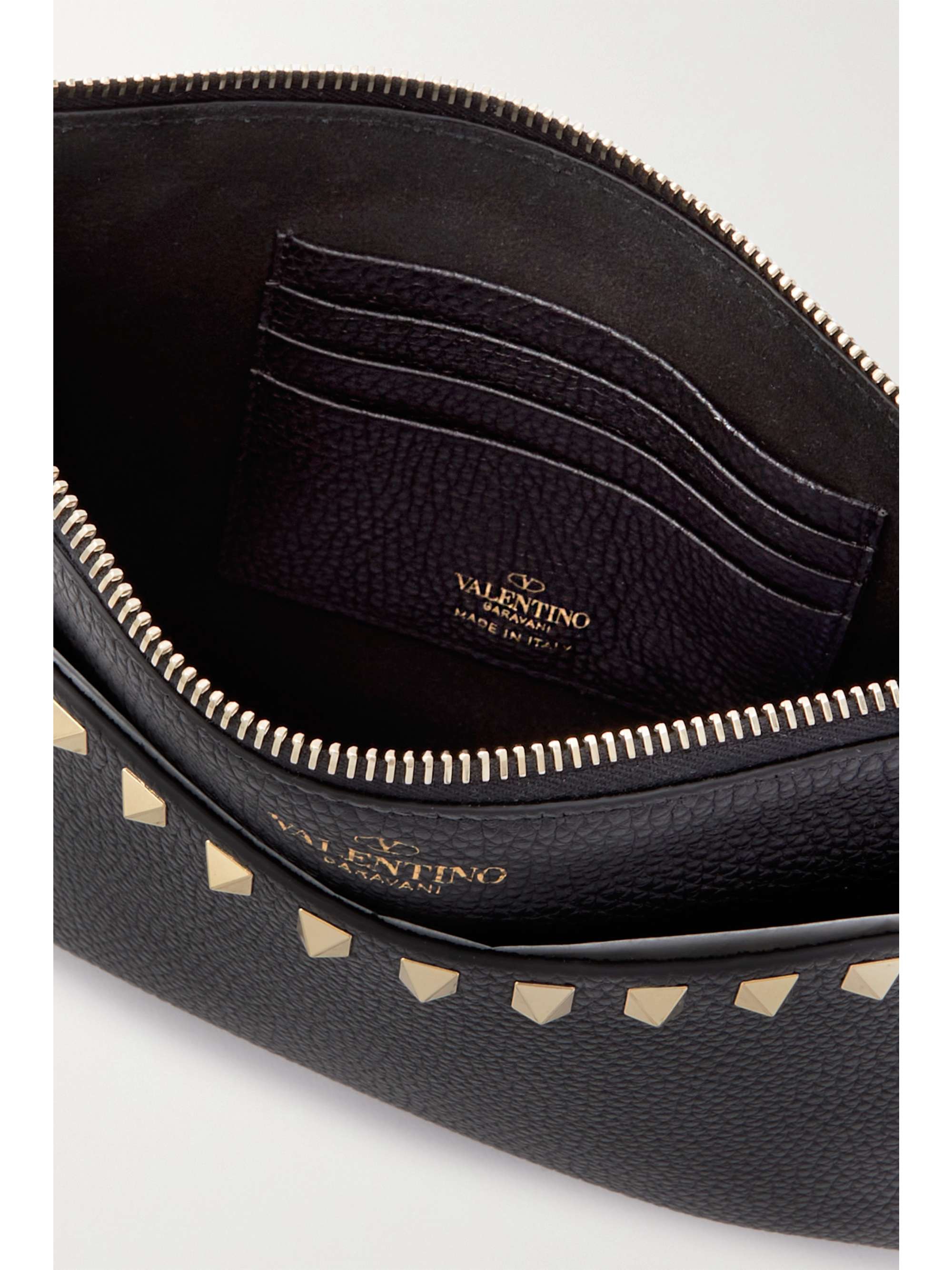 VALENTINO GARAVANI Valentino Garavani Rockstud textured-leather pouch