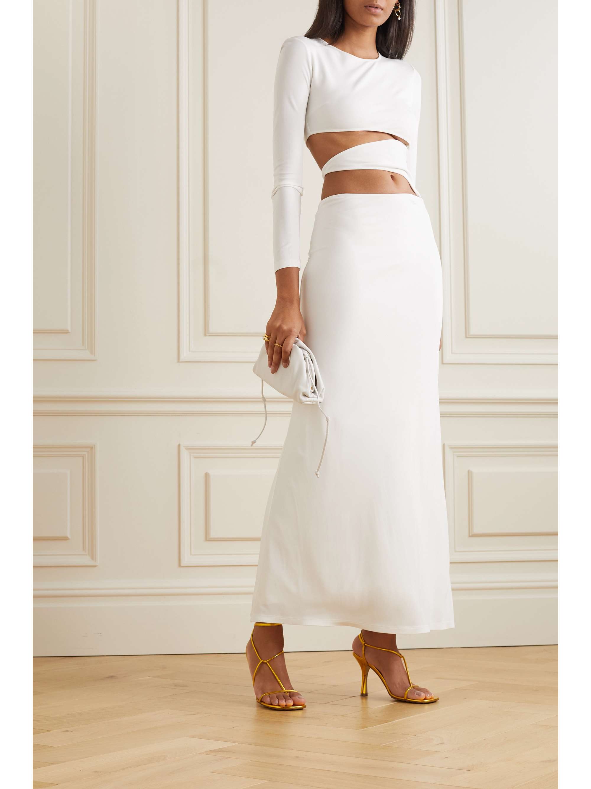 White jersey sales maxi dress
