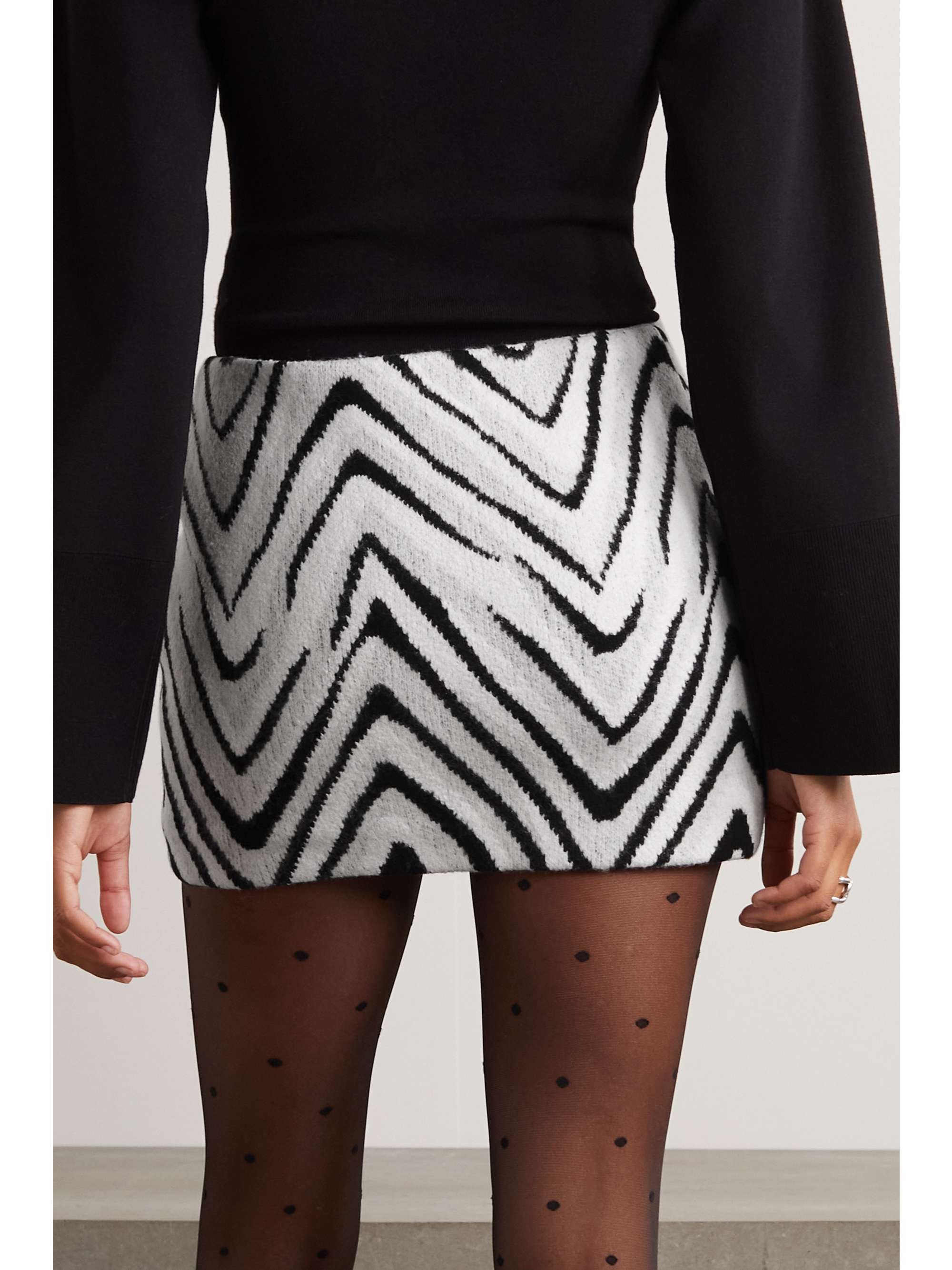 MISSONI Wool-blend jacquard mini skirt