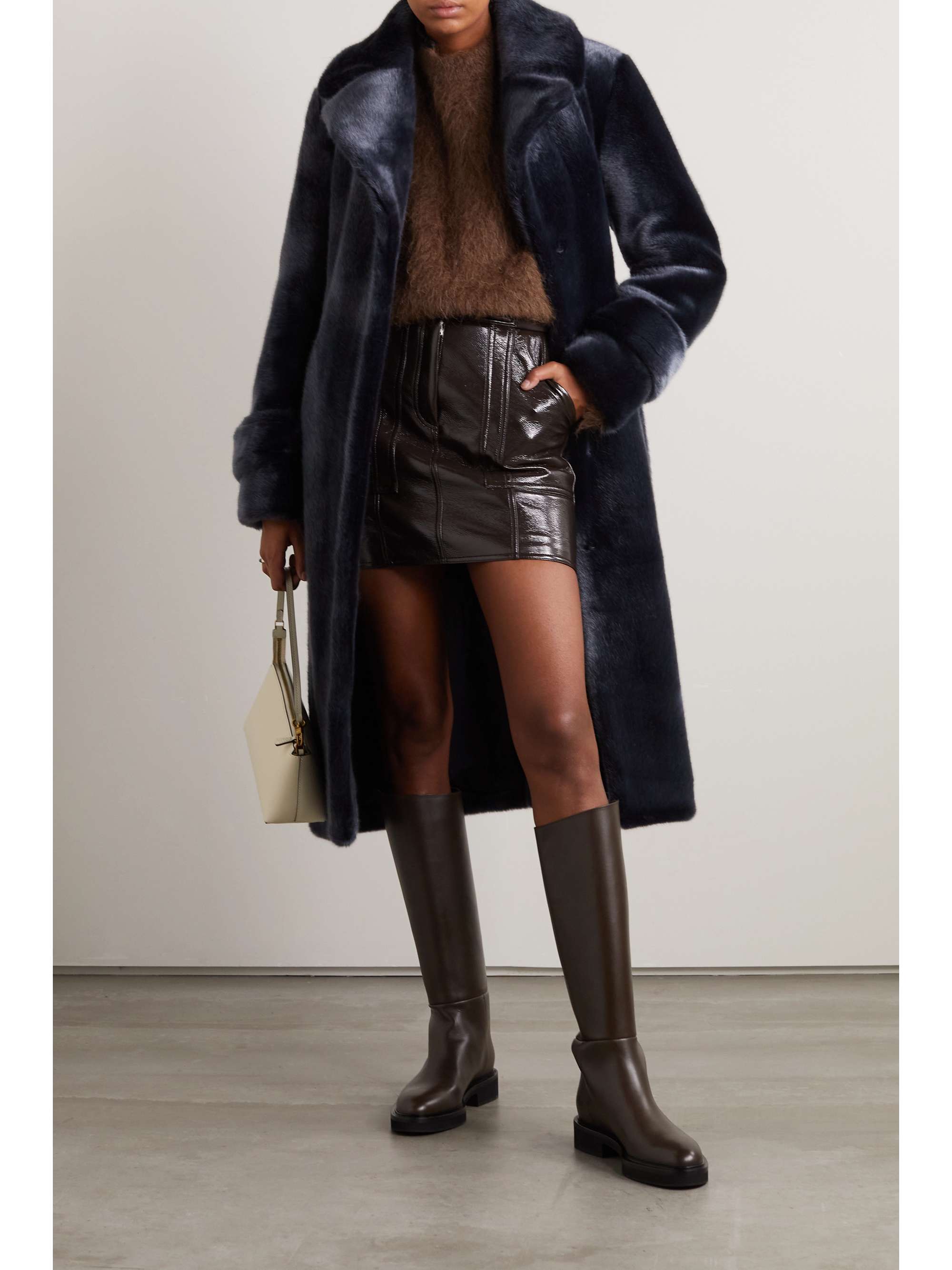 FAZ Belted faux fur coat | NET-A-PORTER