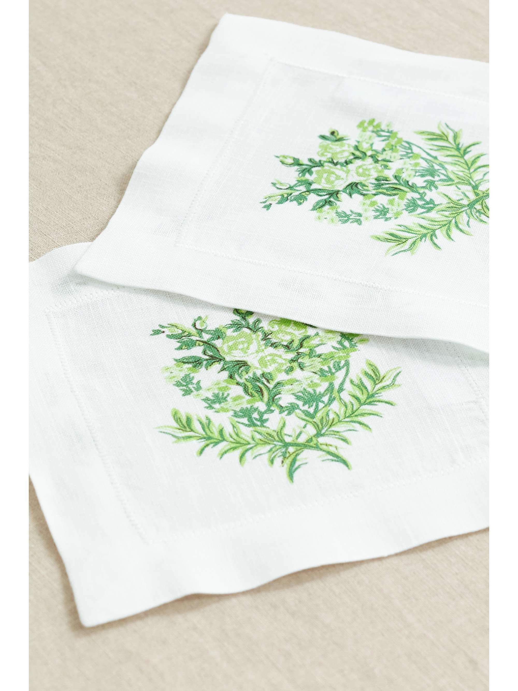 EMILIA WICKSTEAD Set of four floral-print linen cocktail napkins