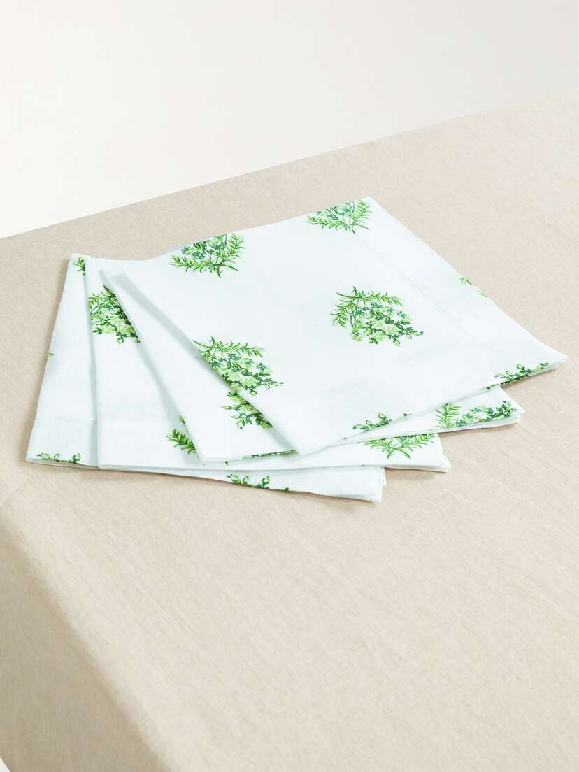 Emilia Wickstead Set Of Four Printed Linen Napkins