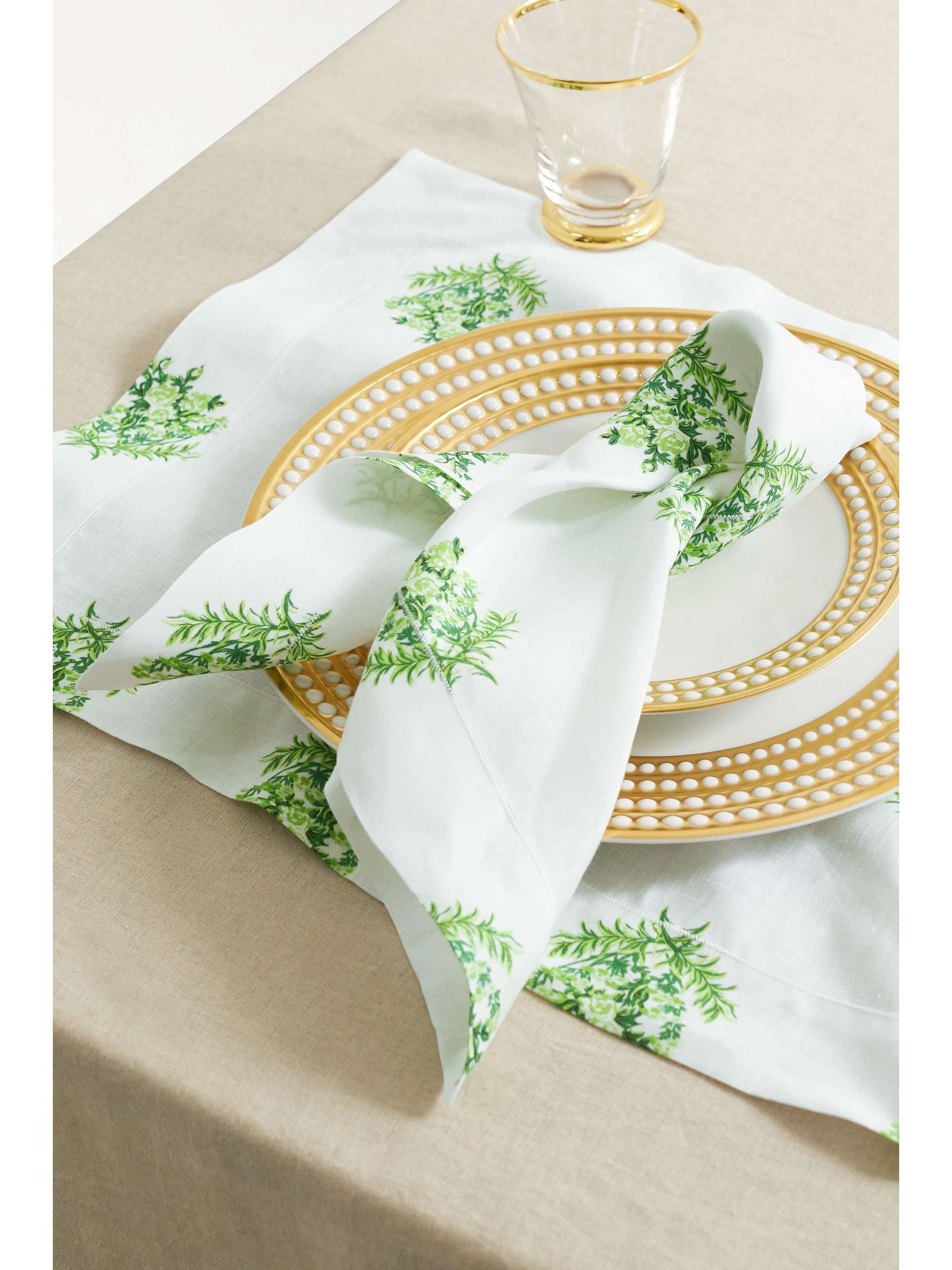EMILIA WICKSTEAD Set of four floral-print linen napkins