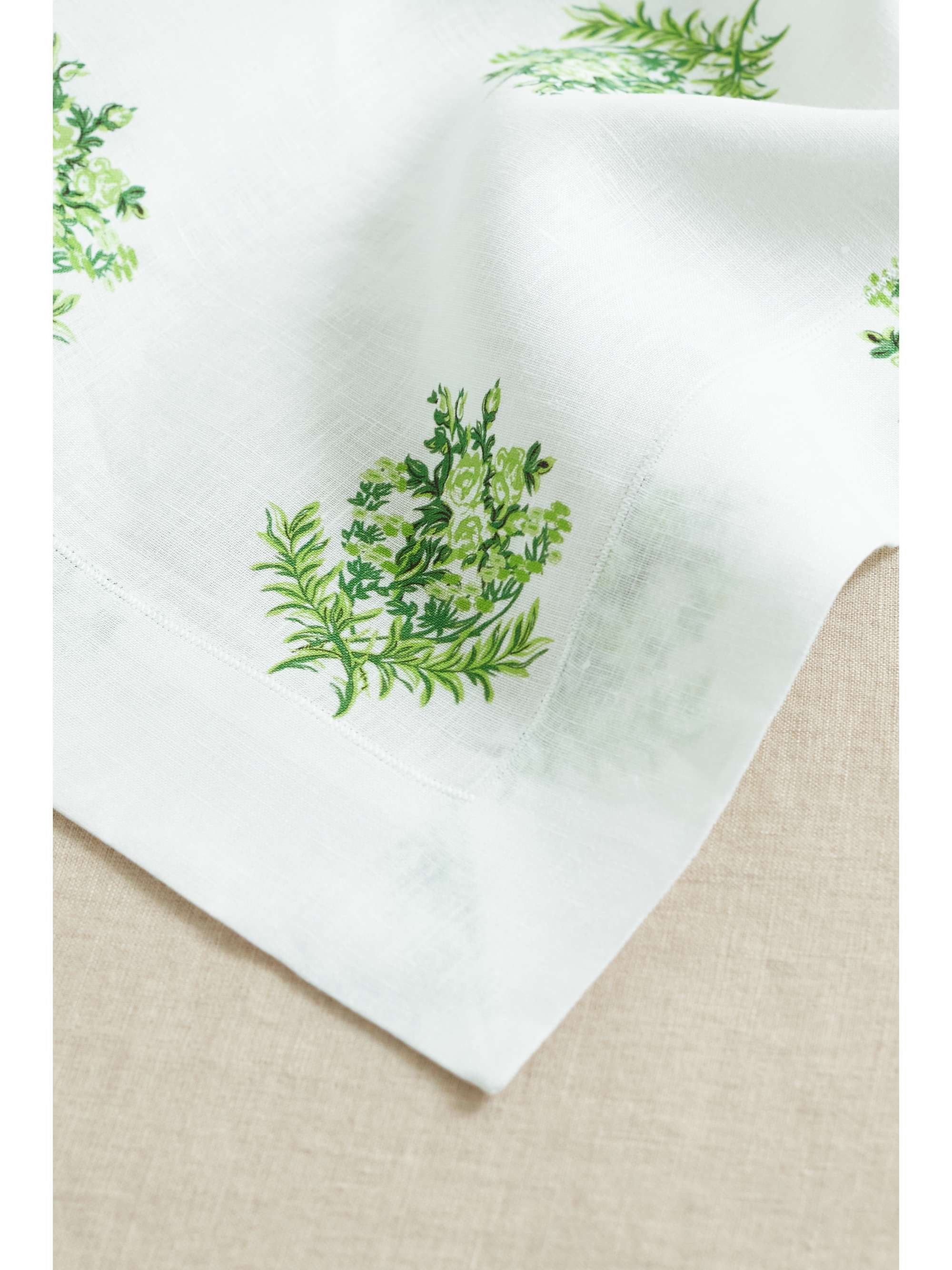 EMILIA WICKSTEAD Quatre sets de table en lin à imprimé fleuri