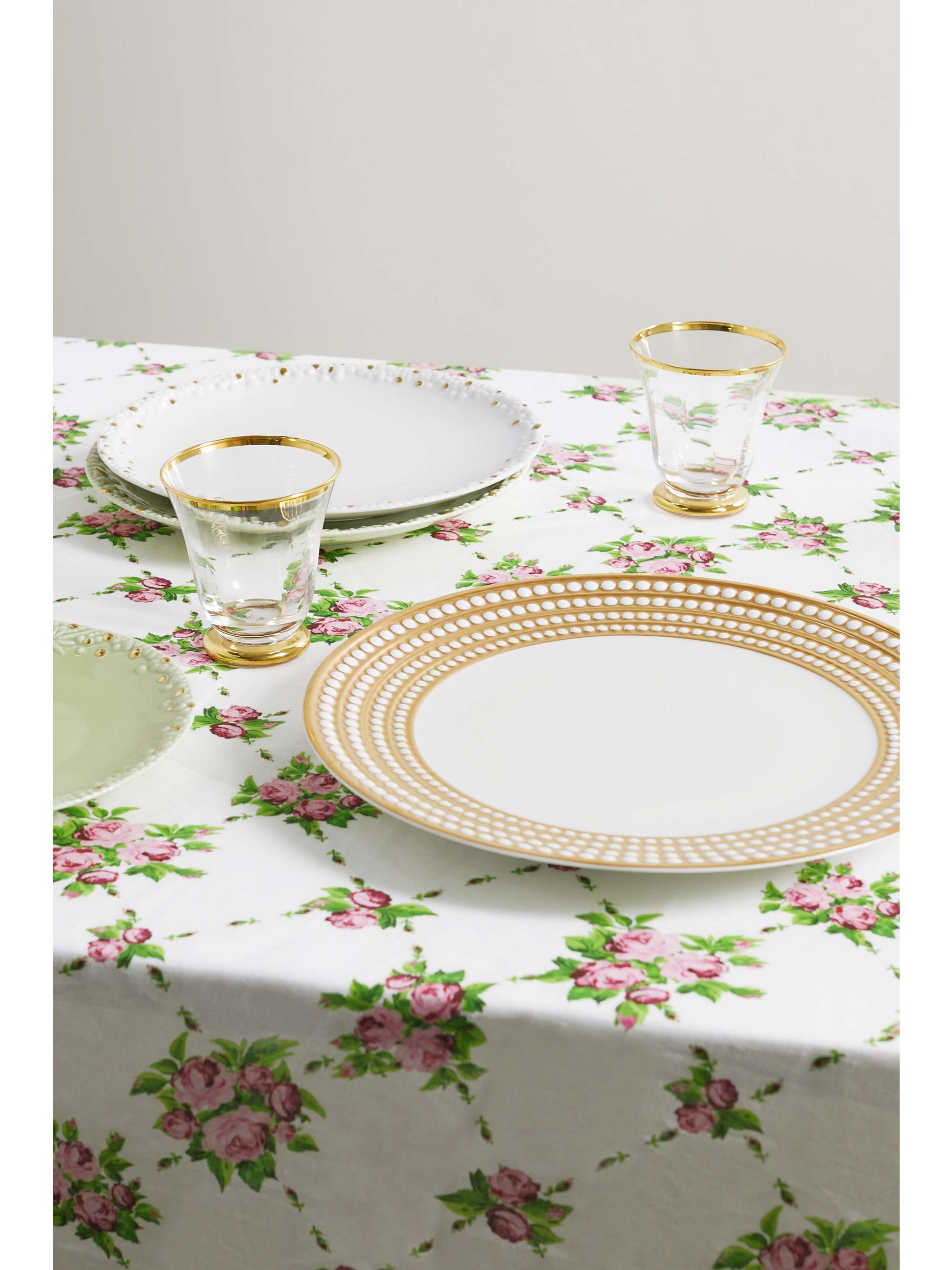 EMILIA WICKSTEAD Floral-print linen tablecloth