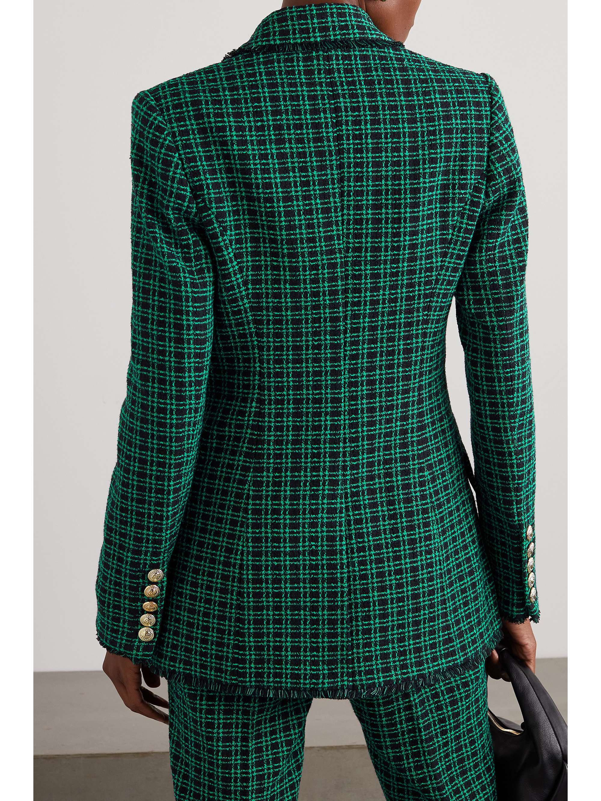 REBECCA VALLANCE Becca checked cotton-blend tweed blazer