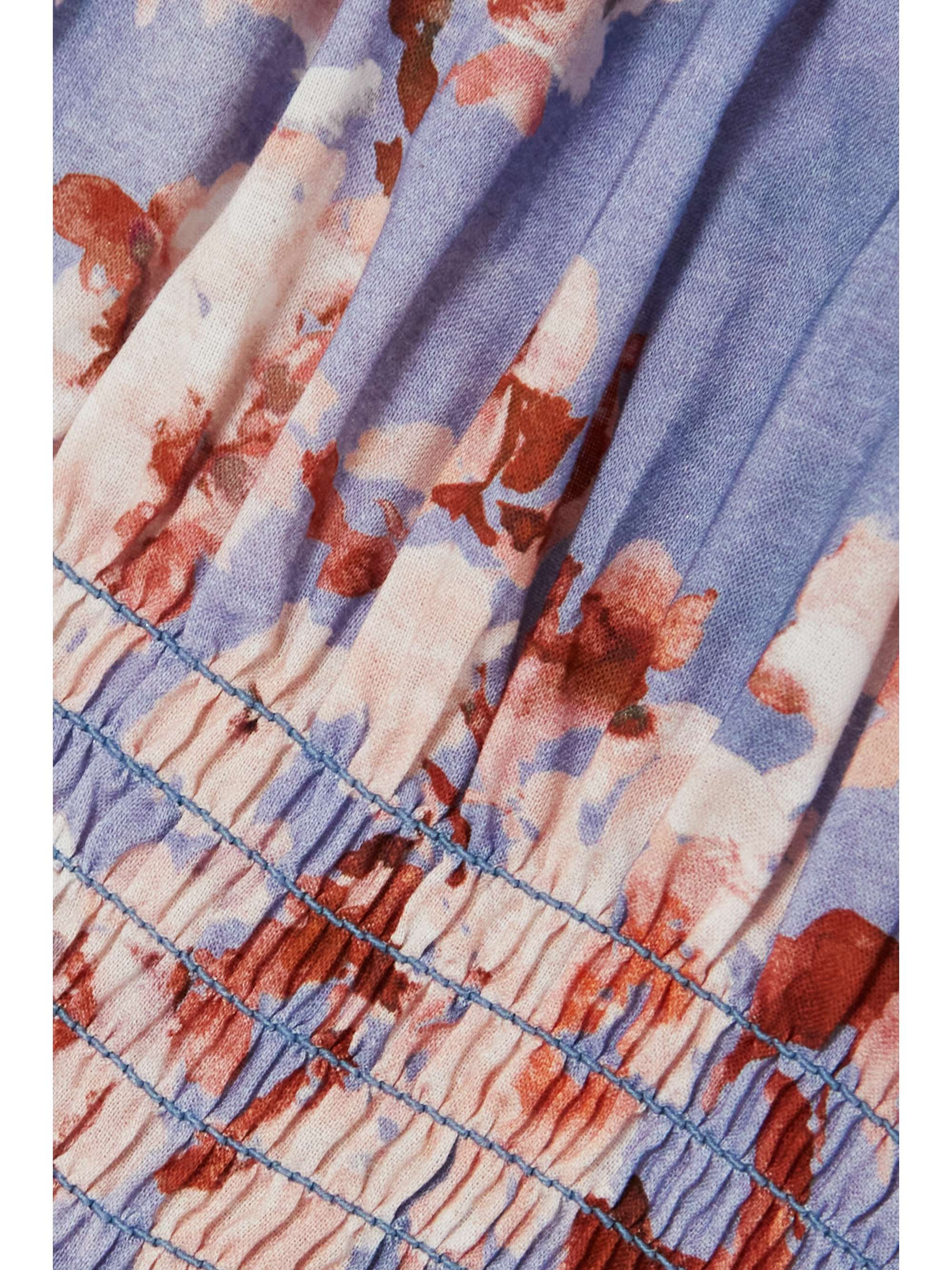 CAROLINE CONSTAS Cornelia cropped off-the-shoulder floral-print cotton-voile top