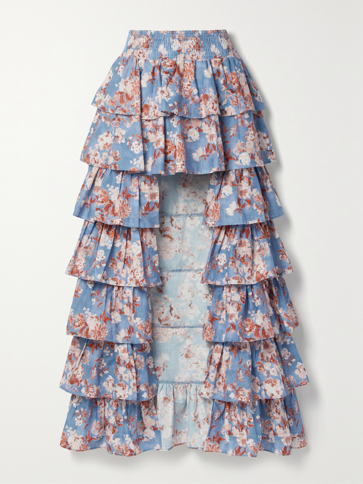 スカート Asymmetric Tiered Cotton-voile Skirt Asymmetric Tiered Cotton-voile Skirt