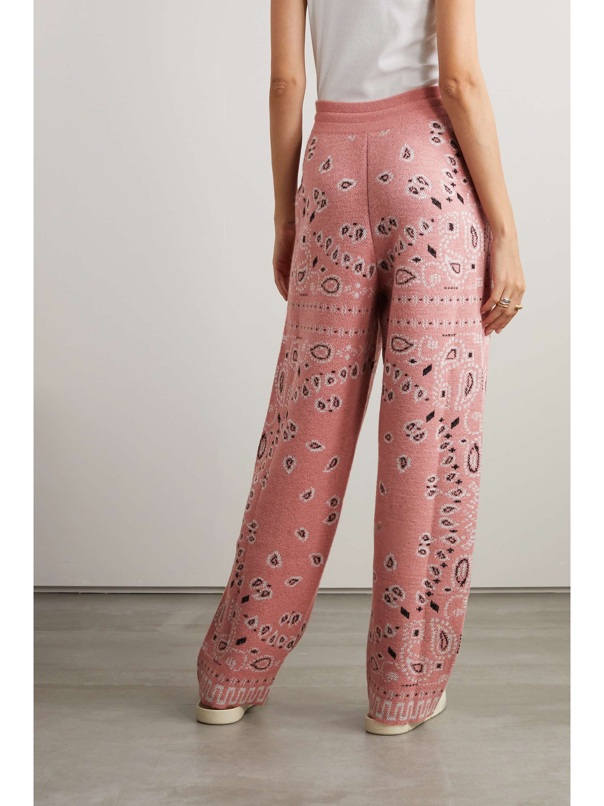 ALANUI Bandana jacquard wool and alpaca-blend wide-leg pants