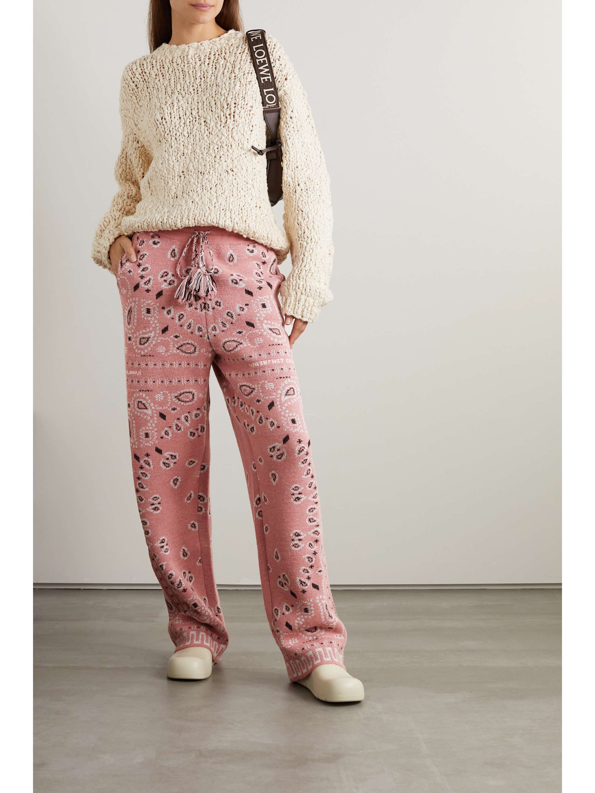ALANUI Bandana jacquard wool and alpaca-blend wide-leg pants
