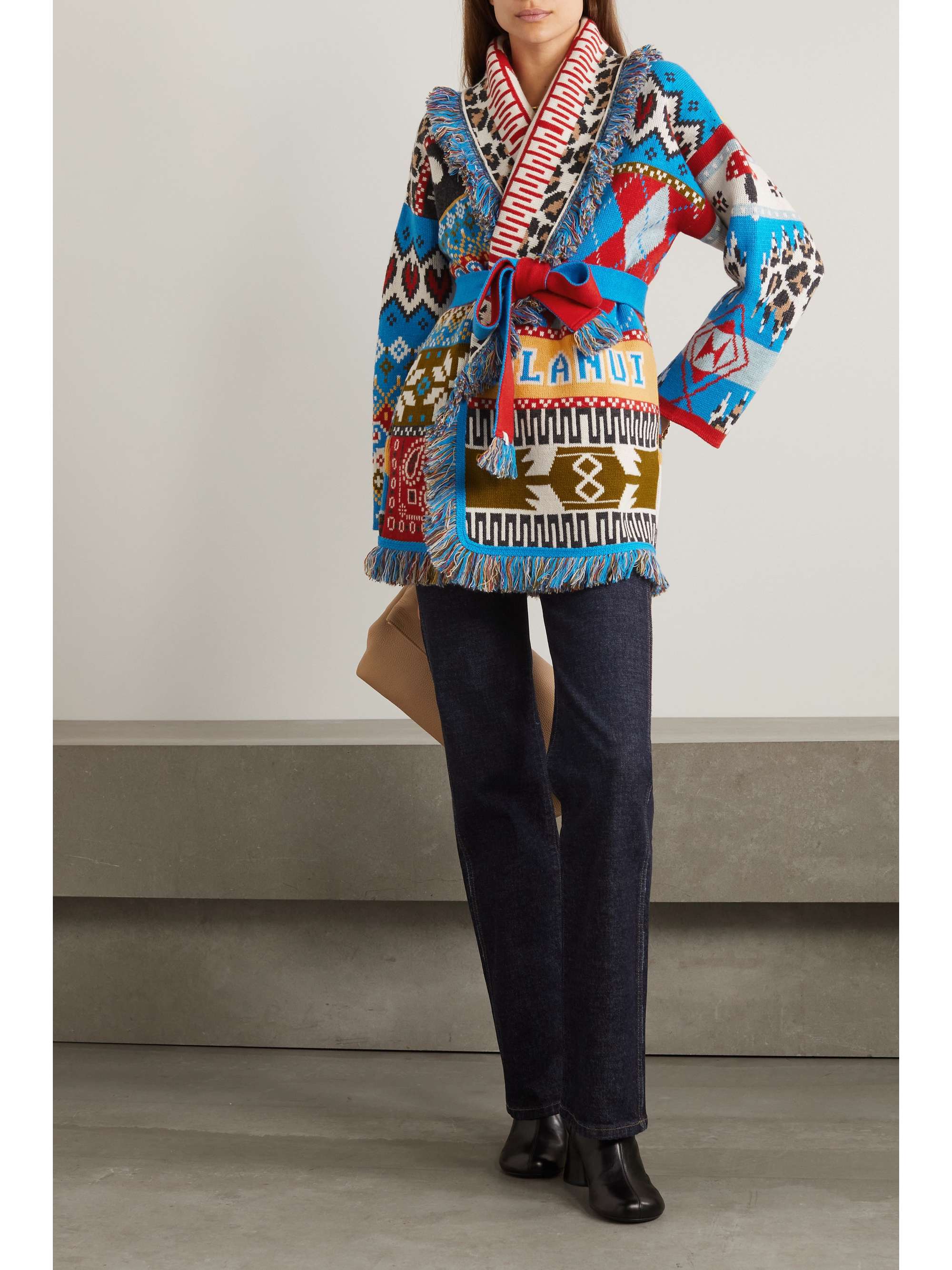 Northward fringed jacquard-knit wool 