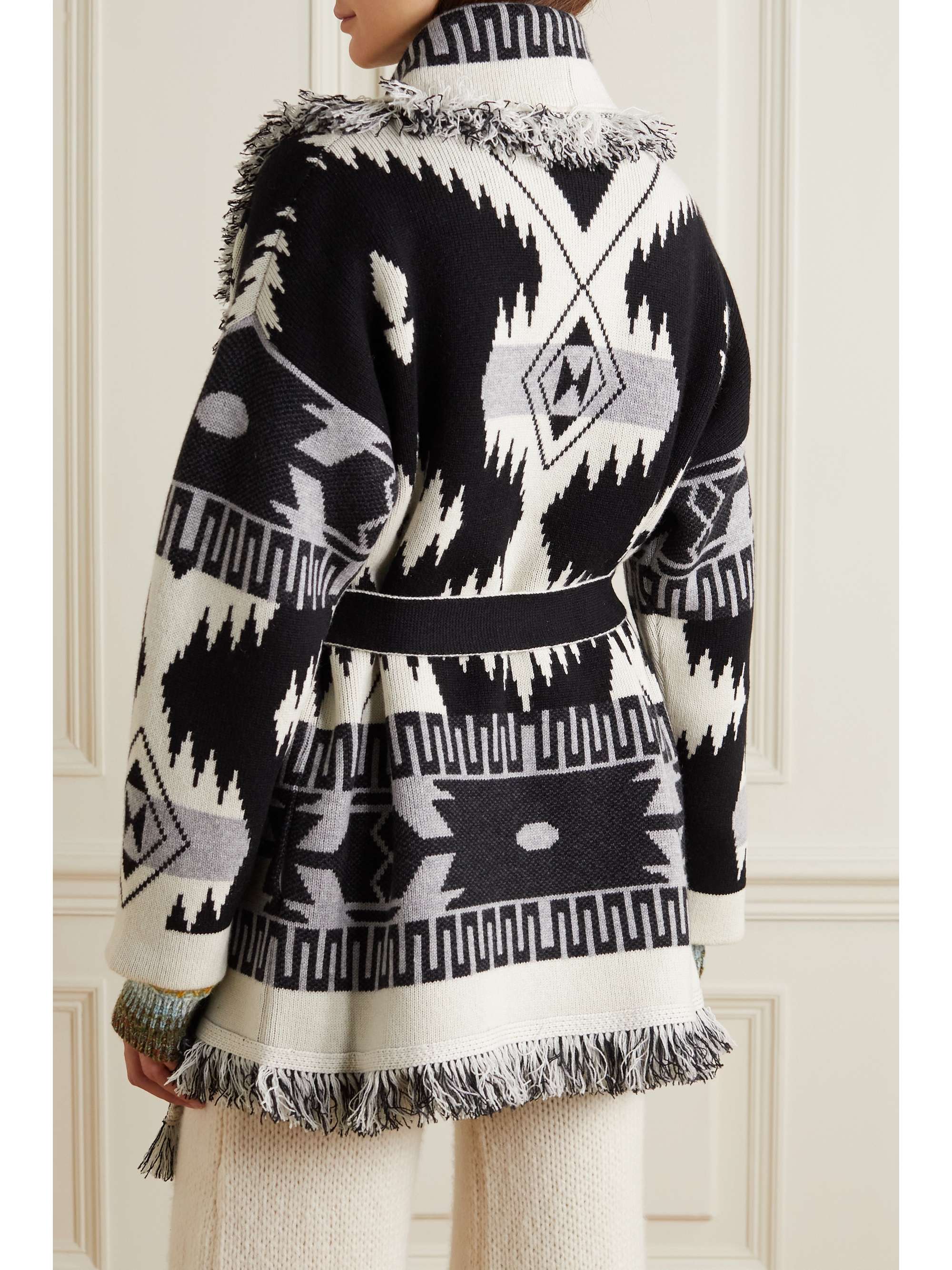 ALANUI Icon fringed jacquard-knit cashmere cardigan