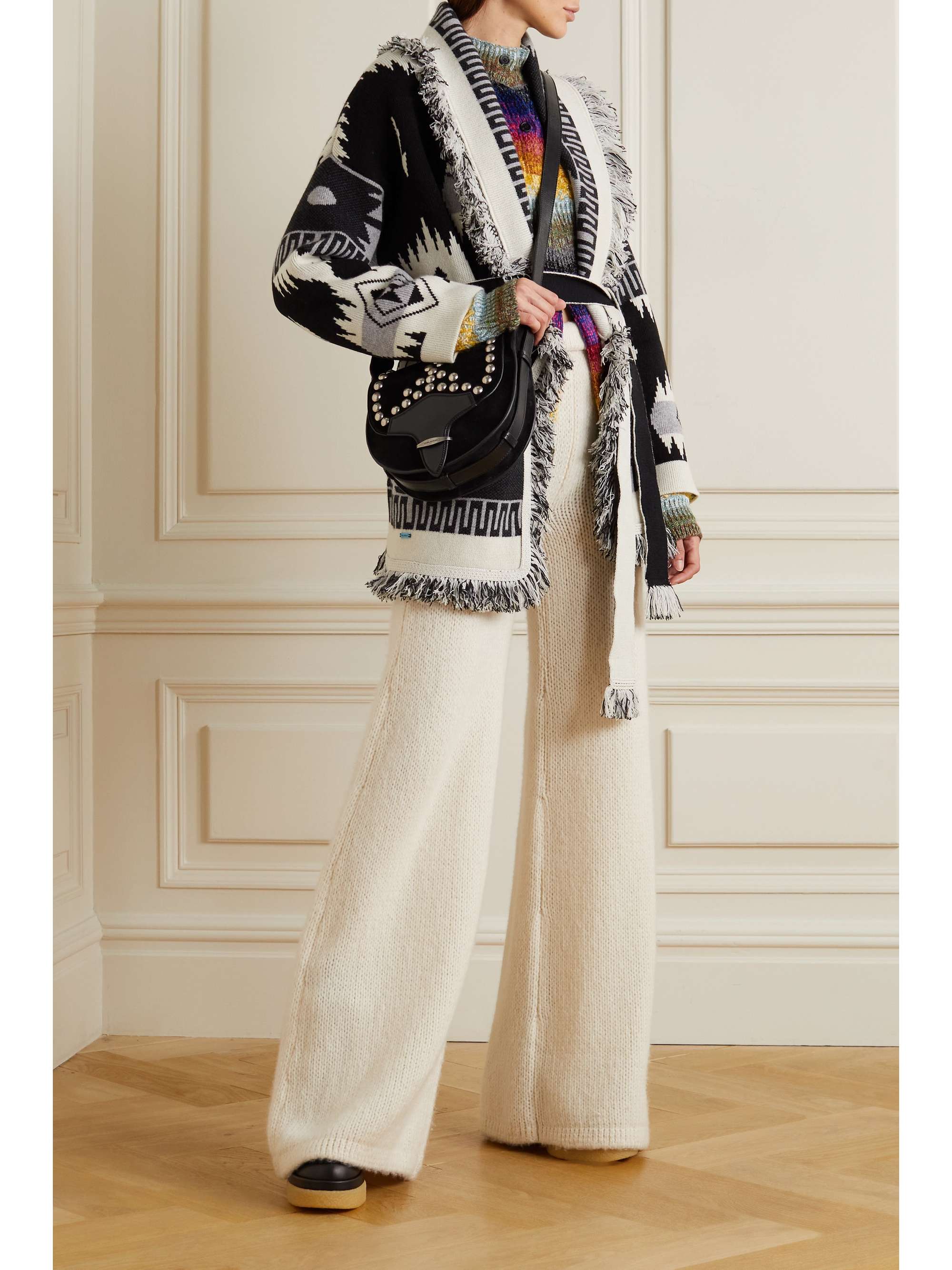 ALANUI Icon fringed jacquard-knit cashmere cardigan