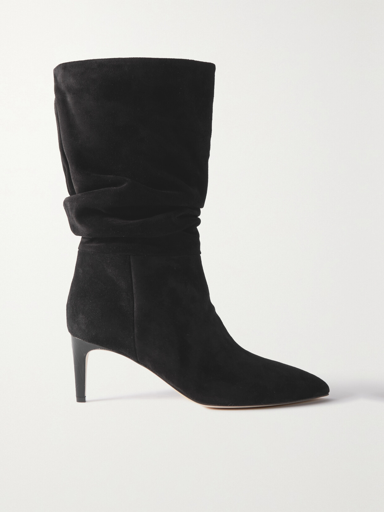 Shop Paris Texas Slouchy Suede Boots In Black