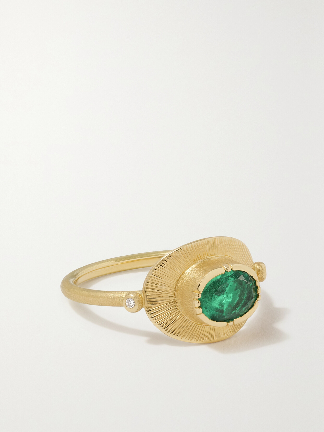 Brooke Gregson - Ellipse 18-karat Gold, Emerald And Diamond Ring - Green