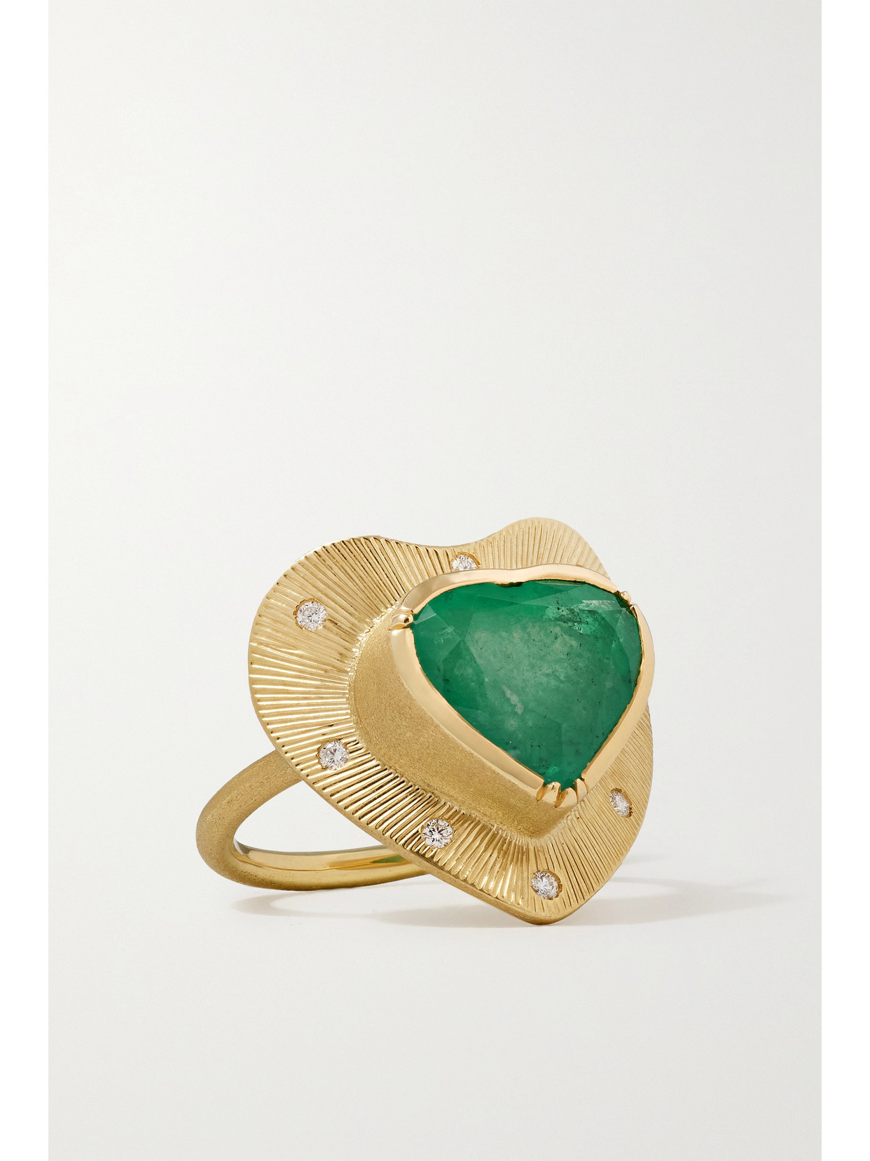 Brooke Gregson - Heart Starlight 18-karat Gold, Emerald And Diamond Ring - 6 3/4