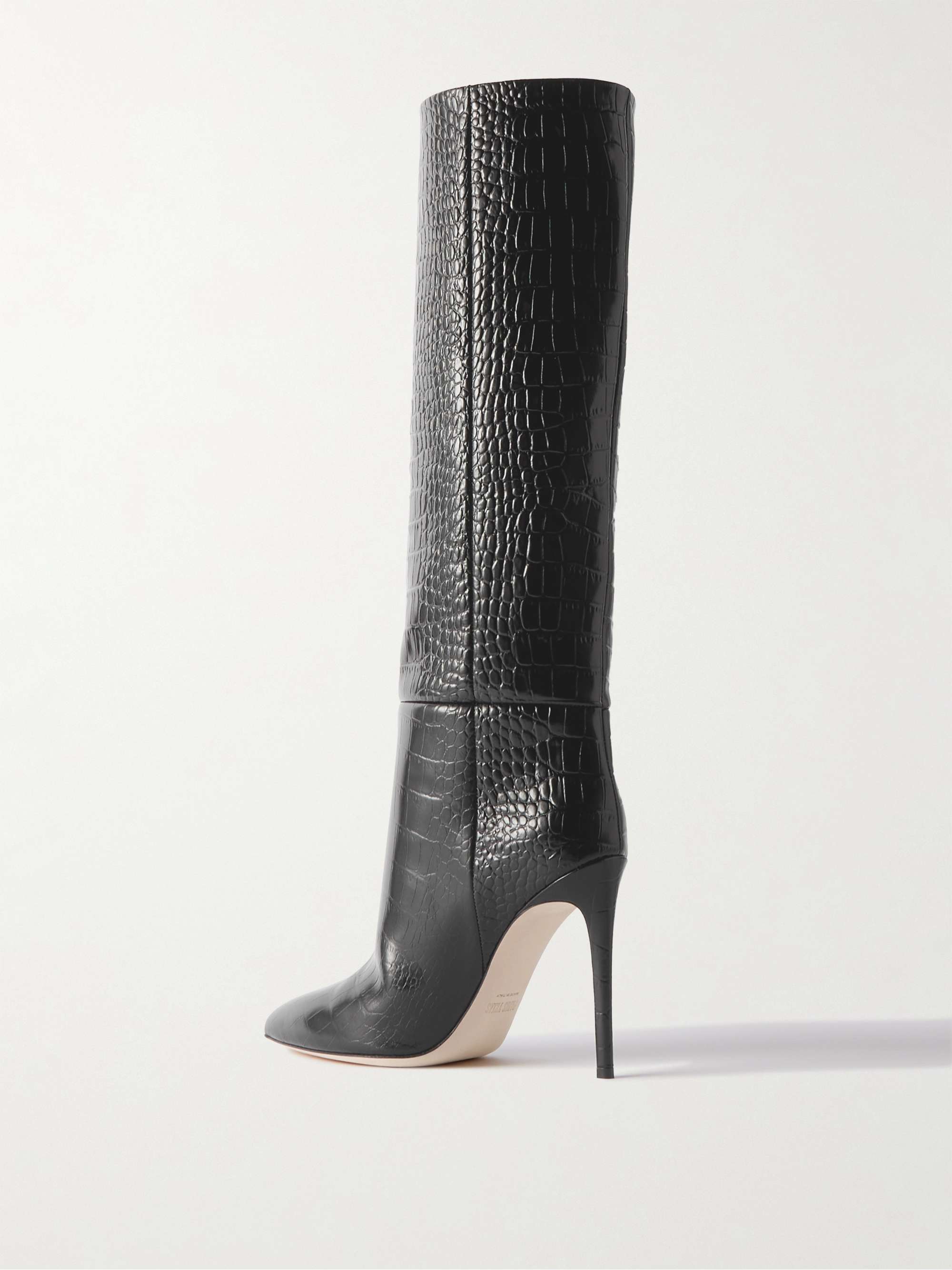 PARIS TEXAS Kniehohe Stiefel aus Leder mit Krokodileffekt