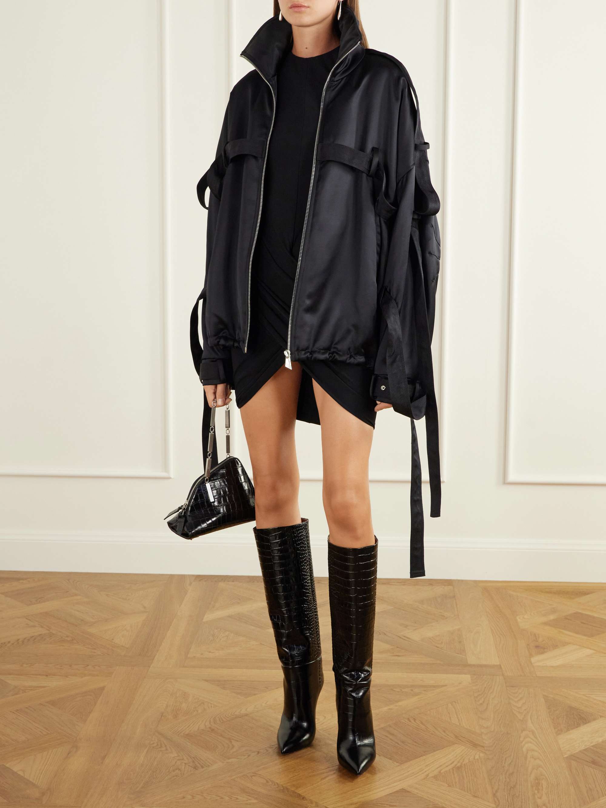 PARIS TEXAS Stiletto 105 croc-effect leather knee boots | NET-A