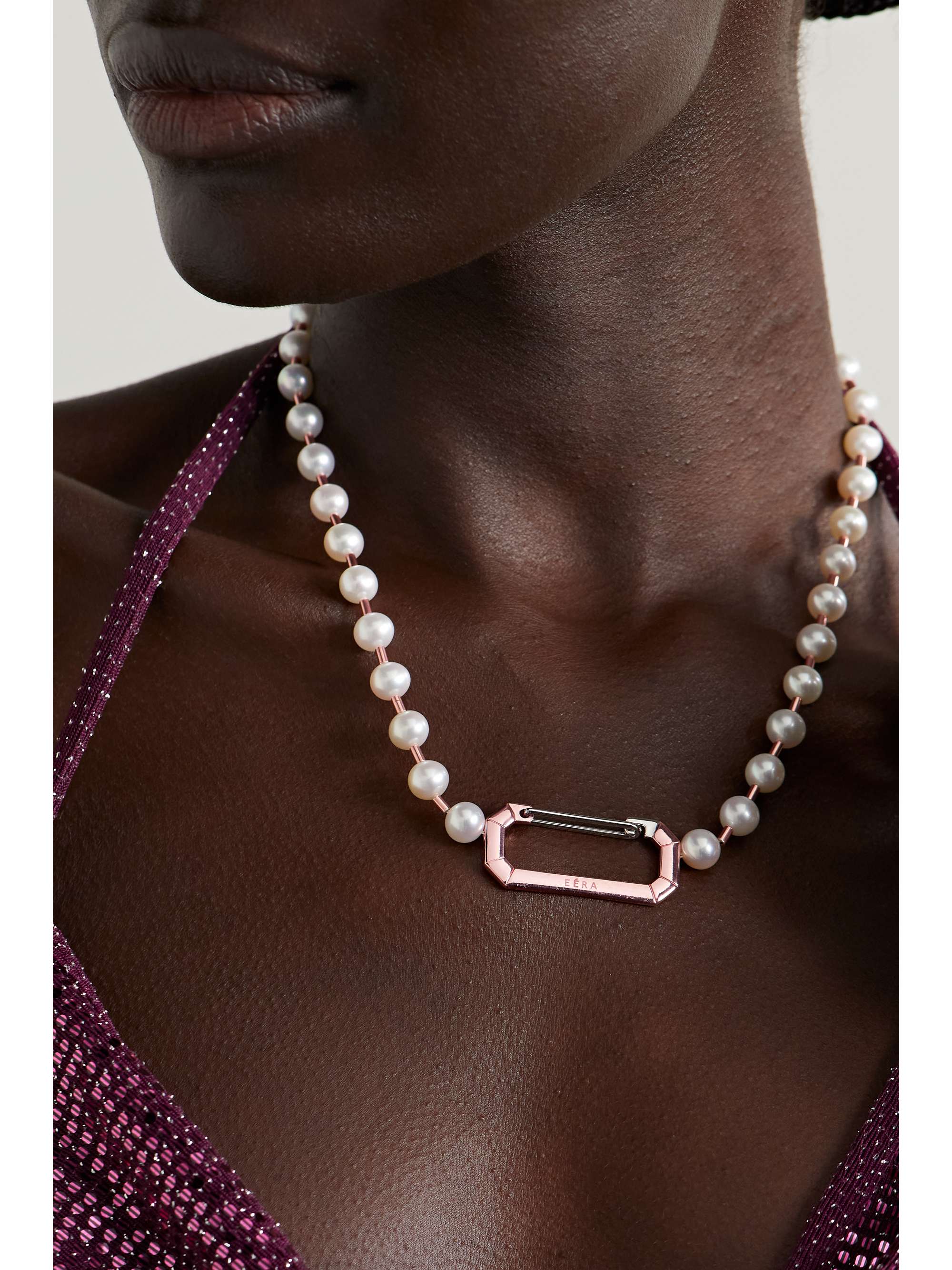 EÉRA 18-karat white gold pearl choker