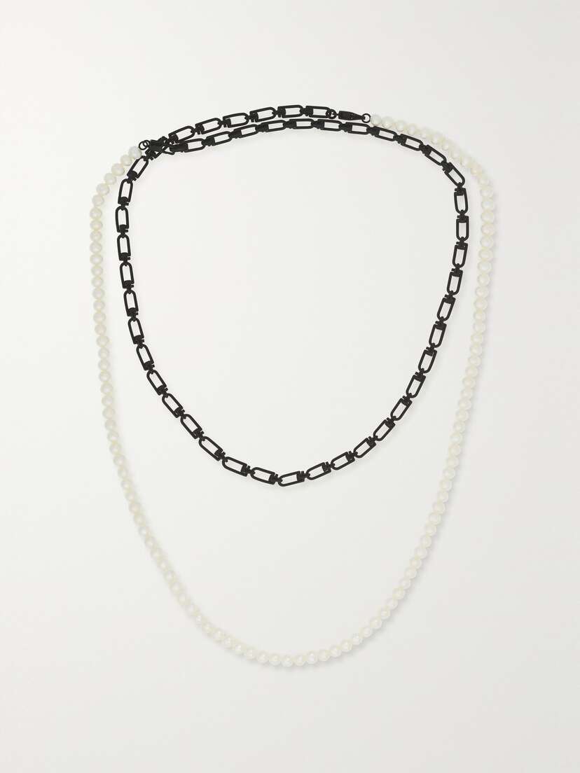 EÉRA White Gold, Silver And Pearl Necklace