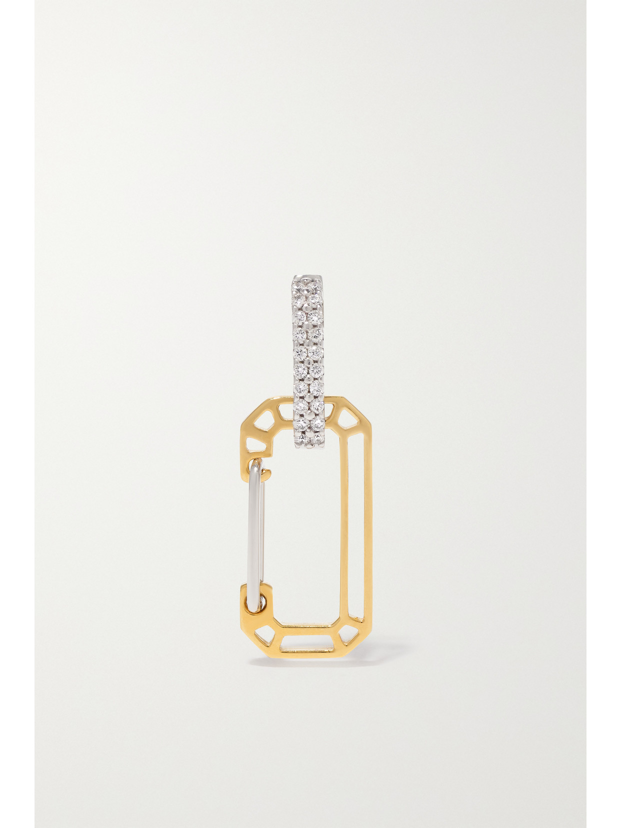EÉRA - Chiara Small 18-karat Yellow And White Gold Diamond Single Hoop Earring - one size 22 Awaiting product image