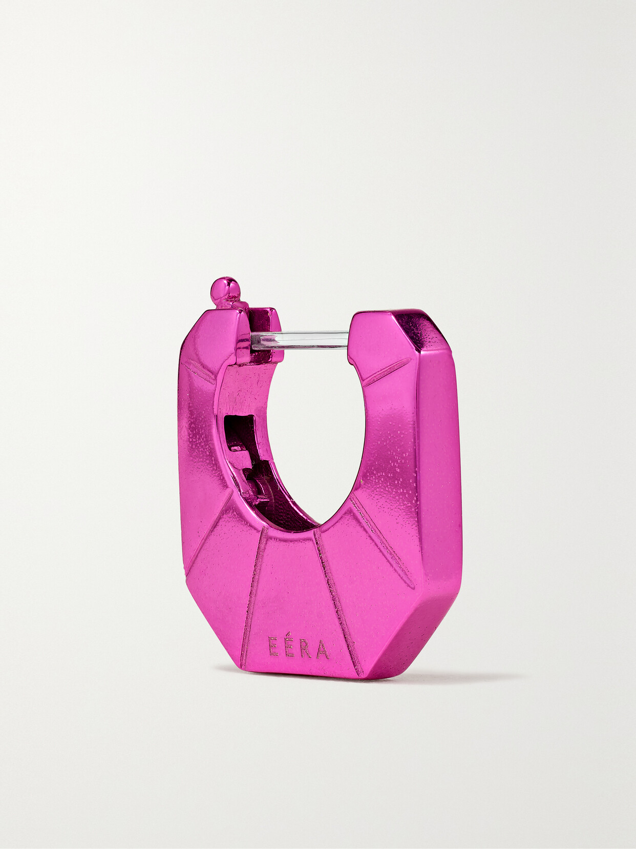 EÉRA - White Gold Single Hoop Earring - Pink