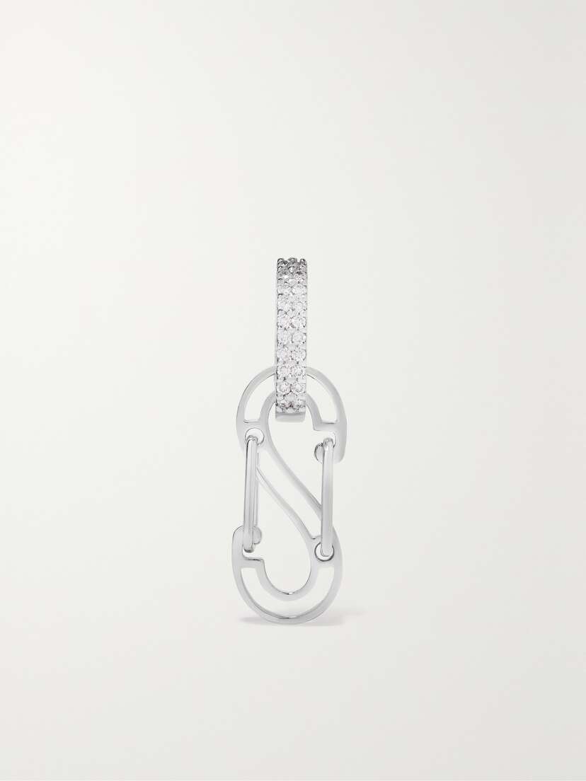 EÉRA 18-karat White Gold Diamond Single Hoop Earring