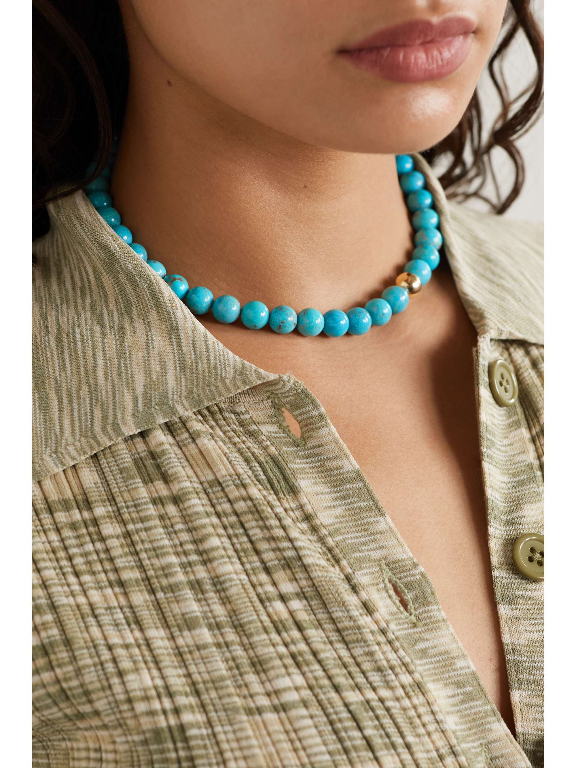 MATEO 14-karat gold turquoise necklace