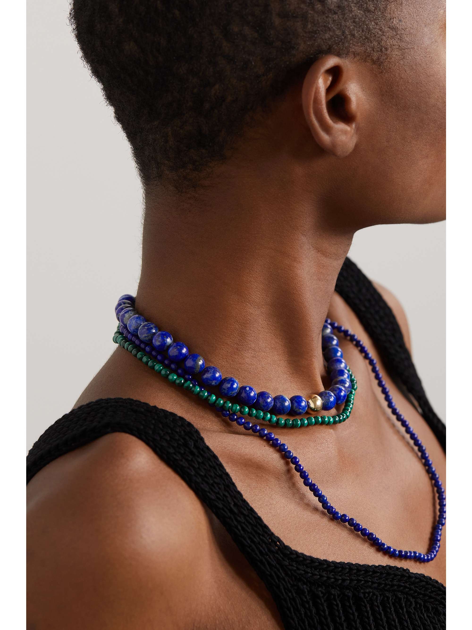 MATEO 14-karat gold lapis lazuli necklace
