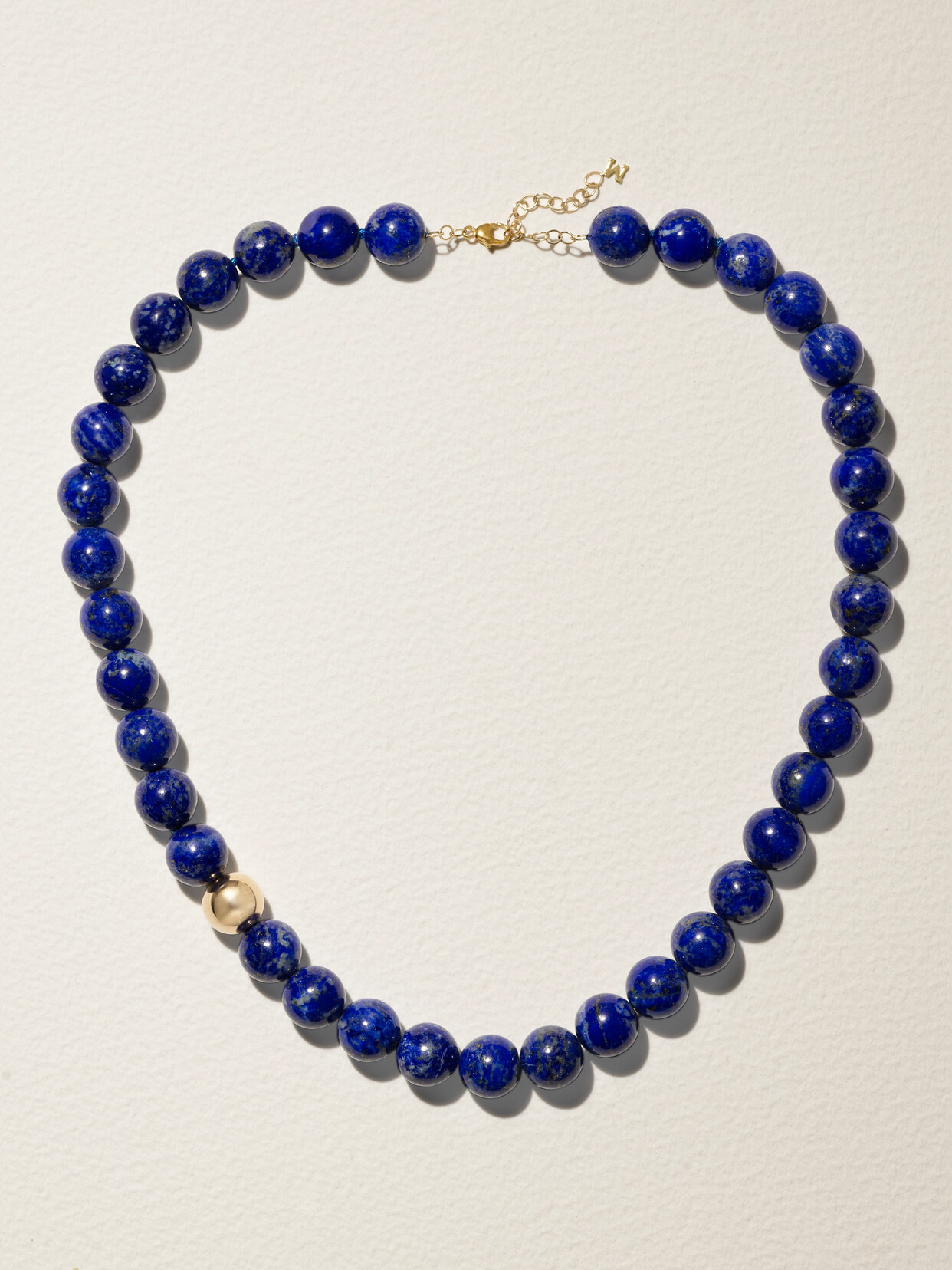 Mateo 14-karat Gold Lapis Lazuli Necklace In Blue