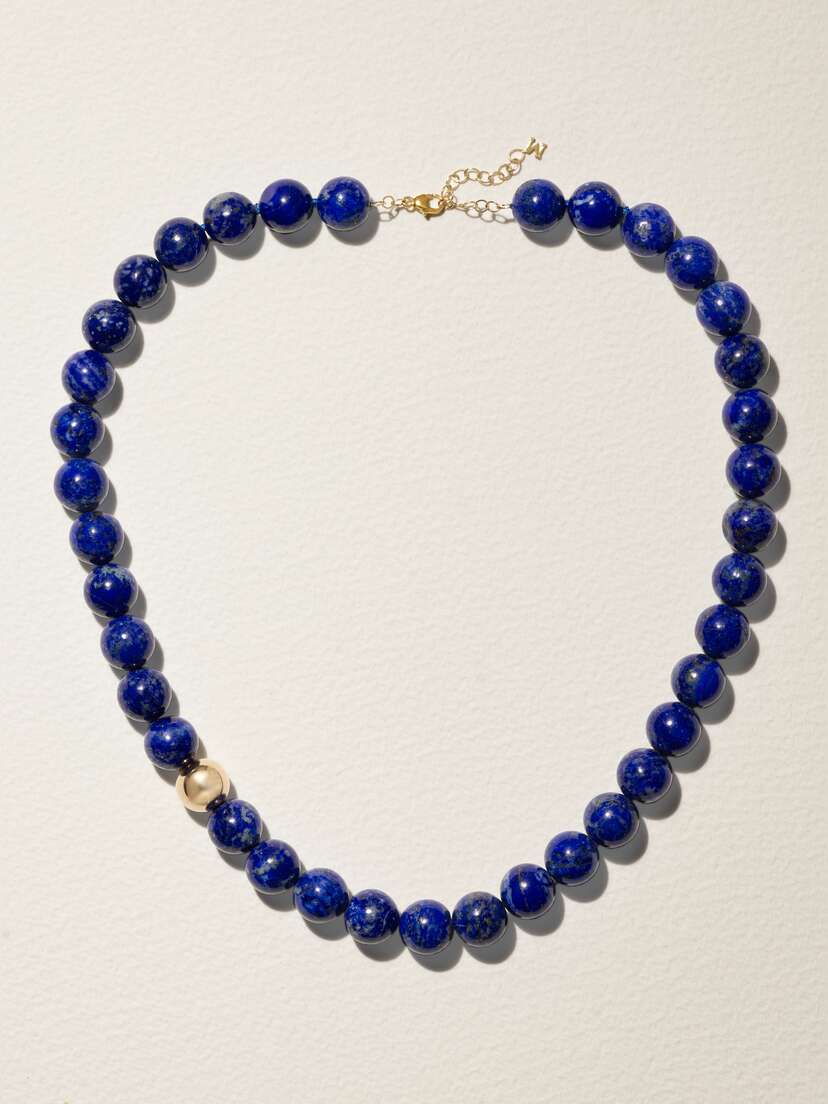 Mateo 14-karat Gold Lapis Lazuli Necklace