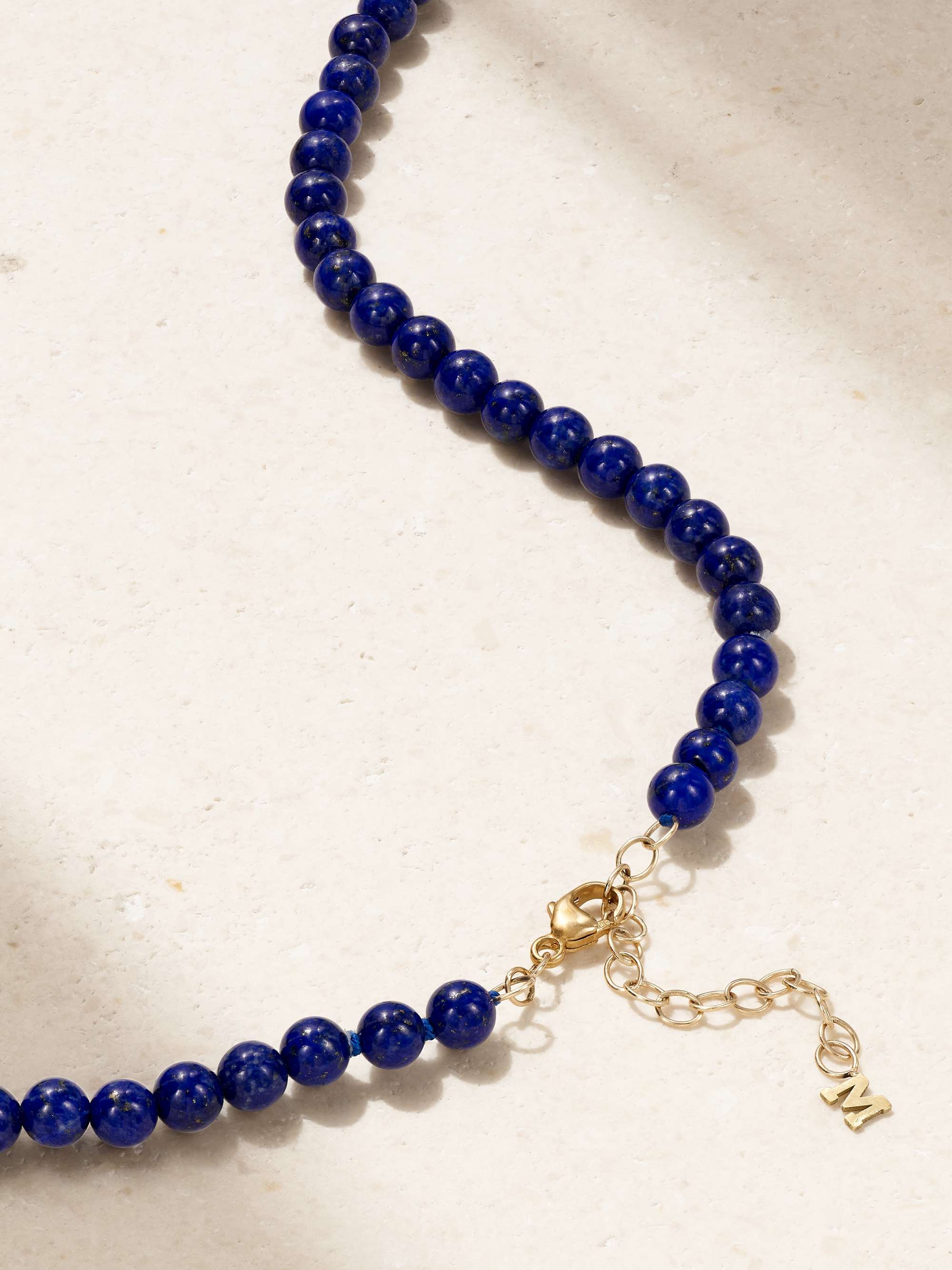 MATEO 14-karat gold lapis lazuli necklace